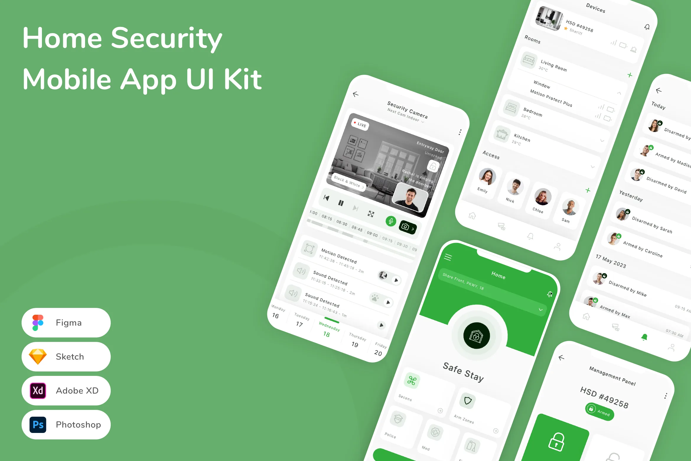 Home Security Mobile App UI Kit