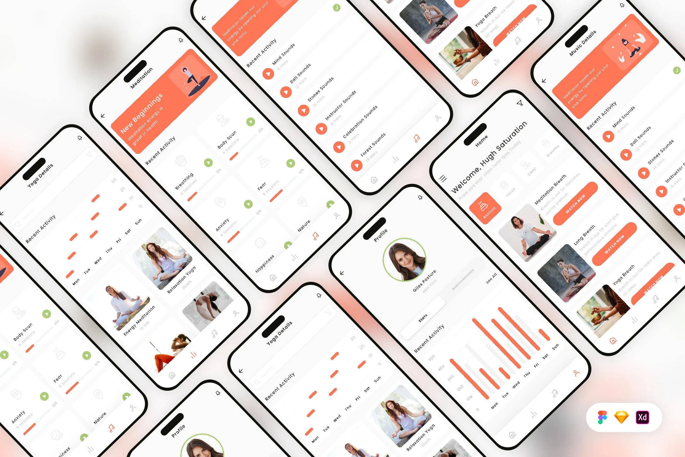 Yoga & Meditation Mobile App UI Kit