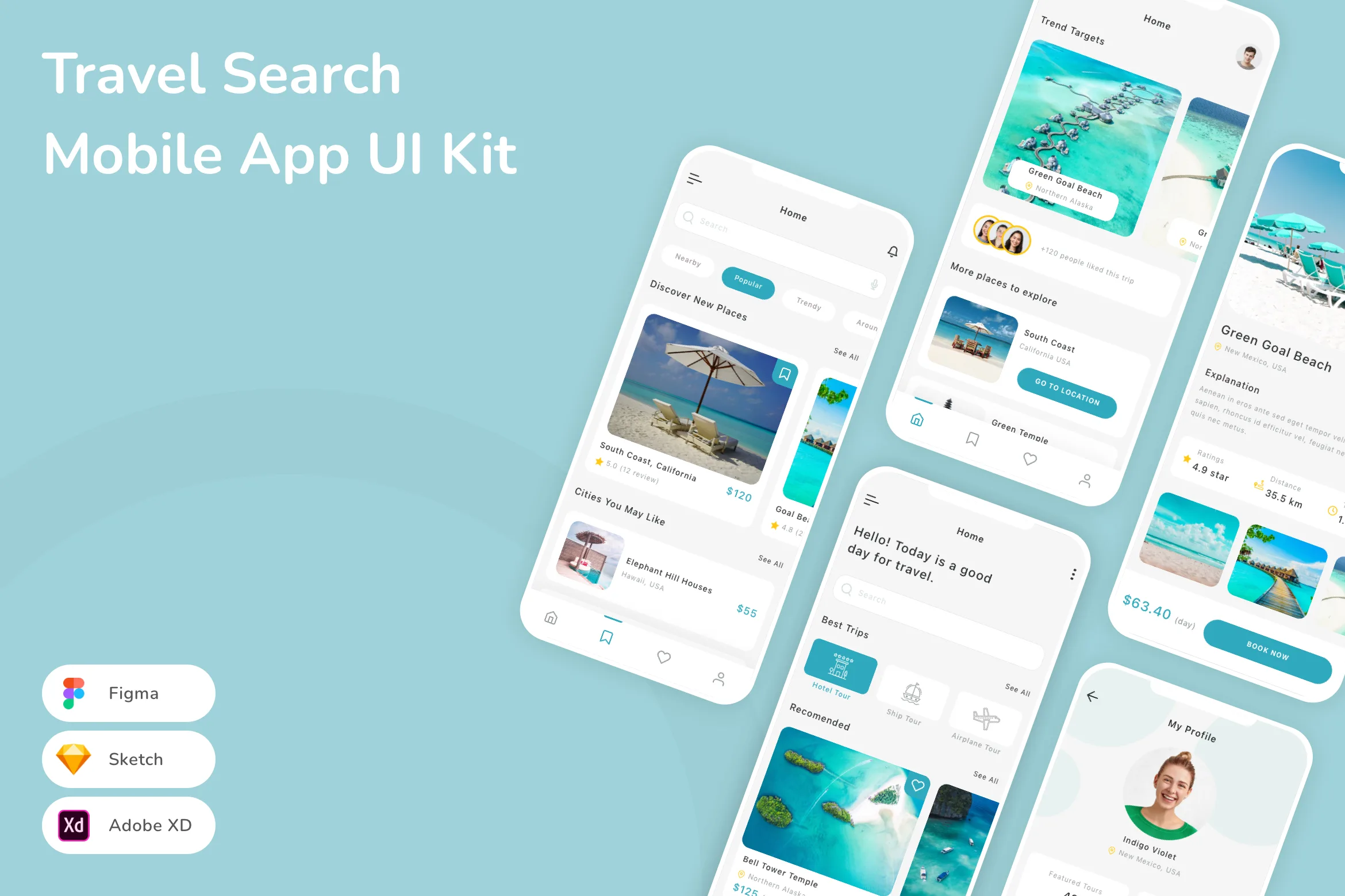 Travel Search Mobile App UI Kit