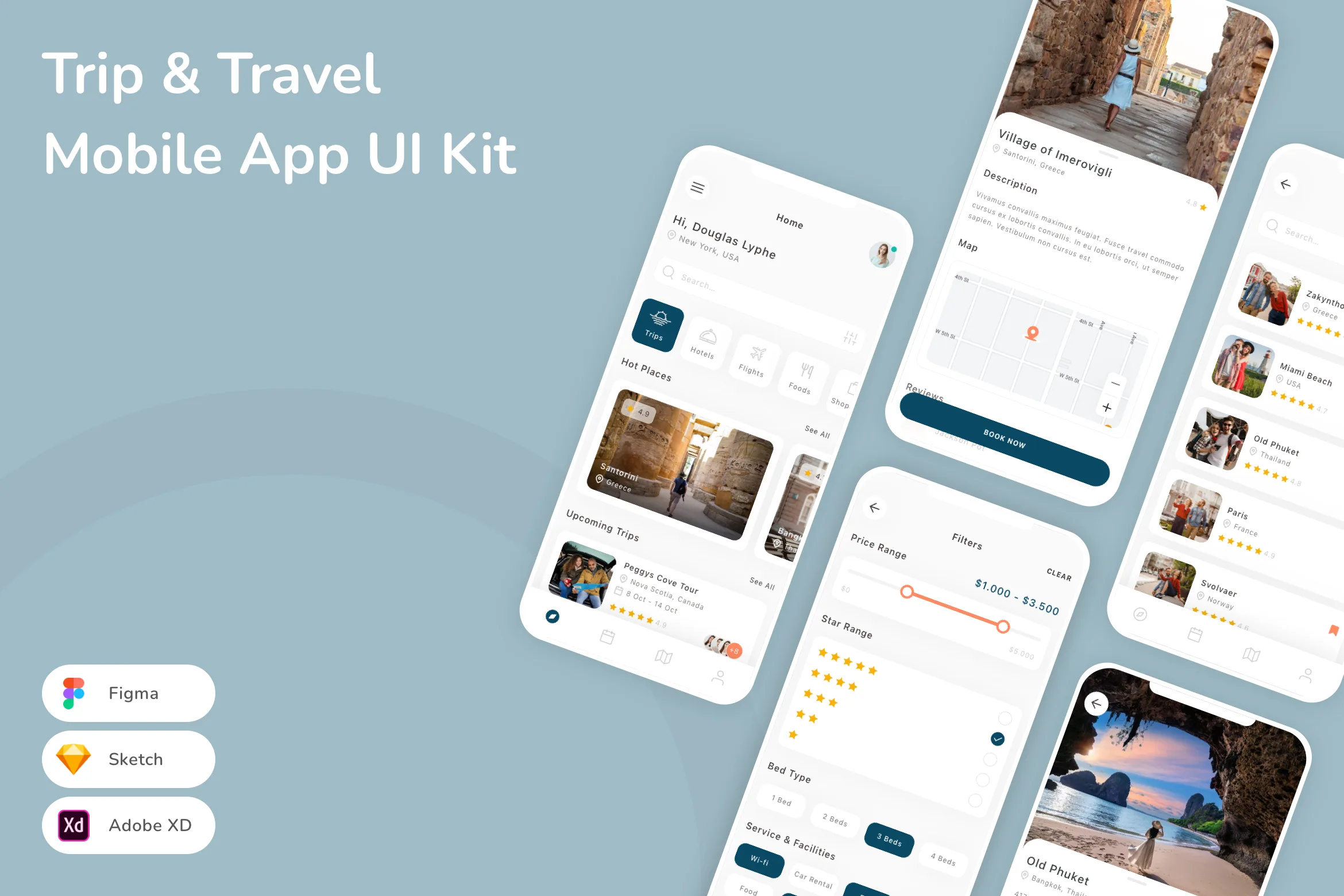 Trip & Travel Mobile App UI Kit