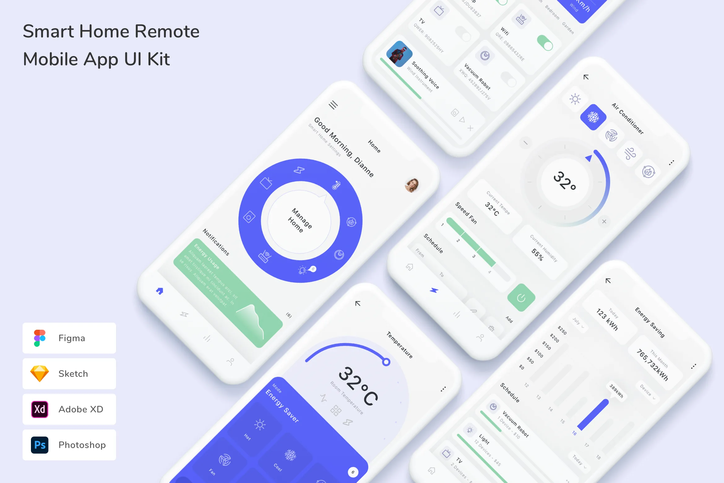 Smart Home Remote Mobile App UI Kit