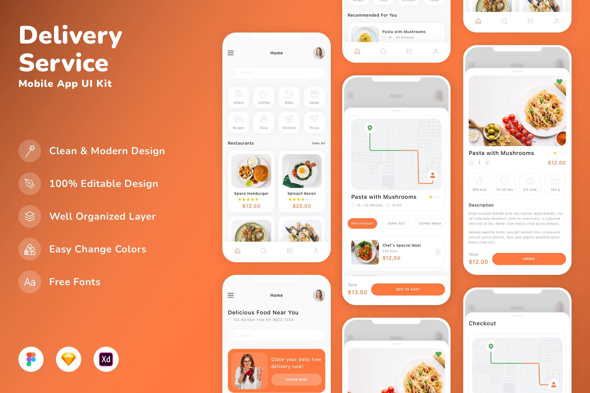 Delivery Service Mobile App UI Kit