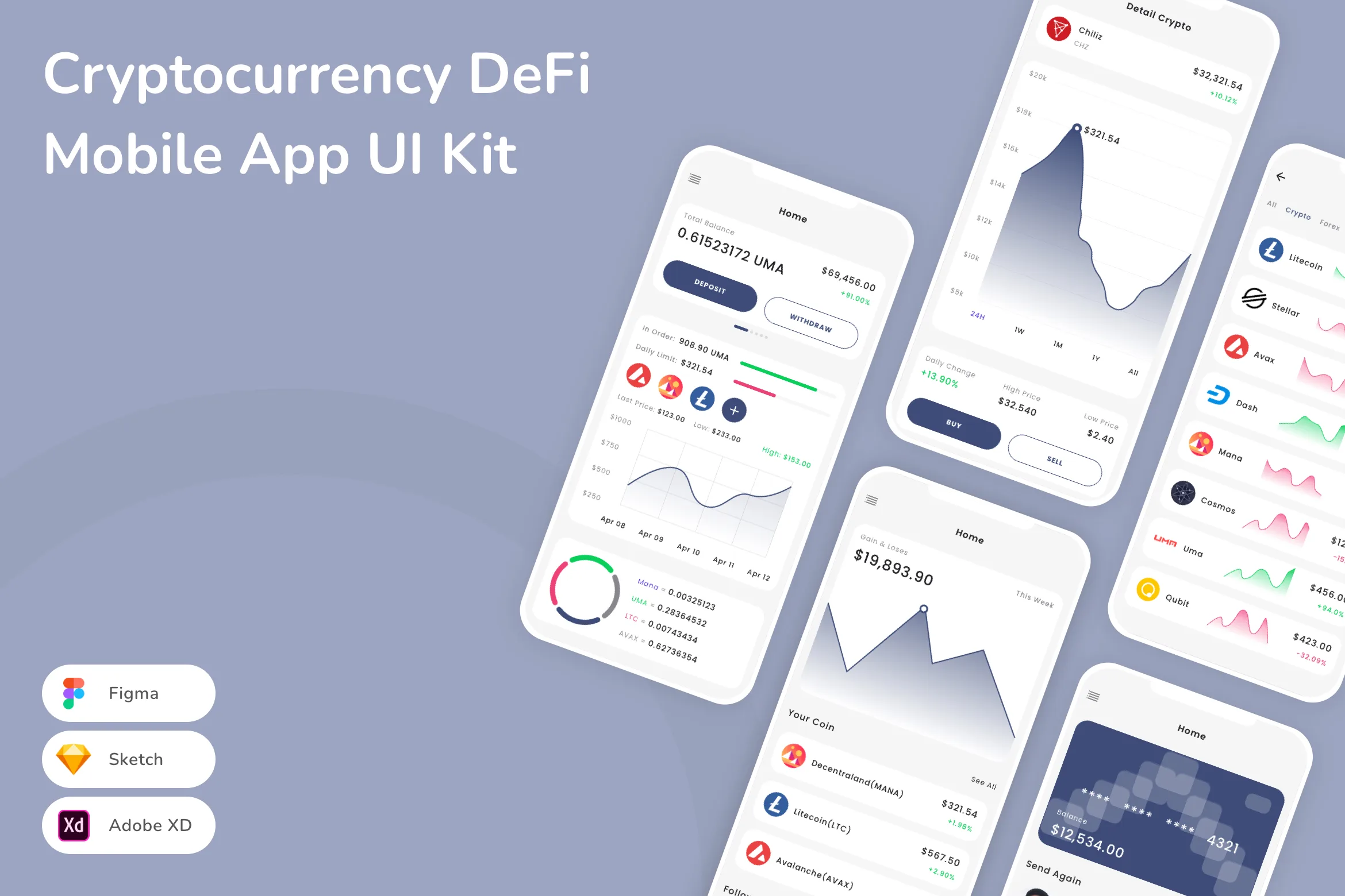 Cryptocurrency DeFi Mobile App UI Kit
