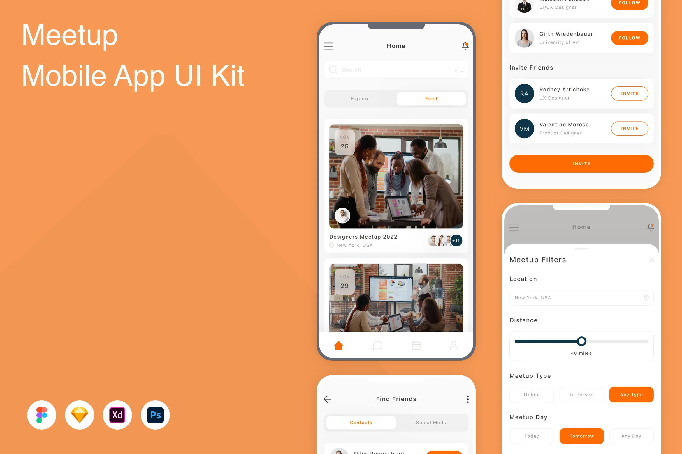 Meetup Mobile App UI Kit