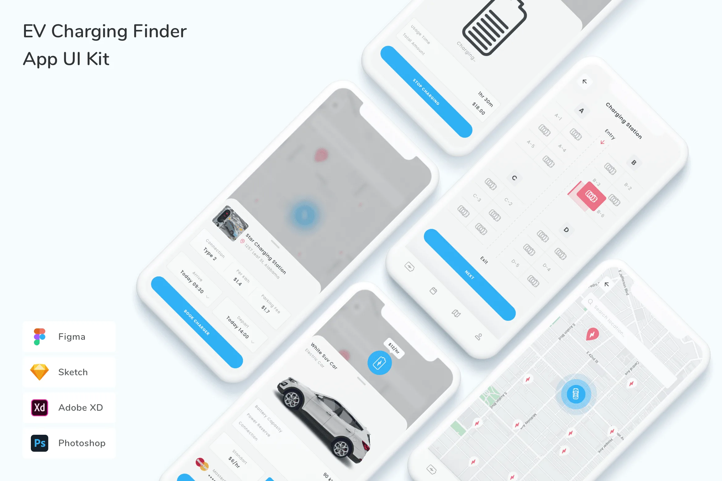 EV Charging Finder App UI Kit for Figma, Sketch & XD | UIworkshop
