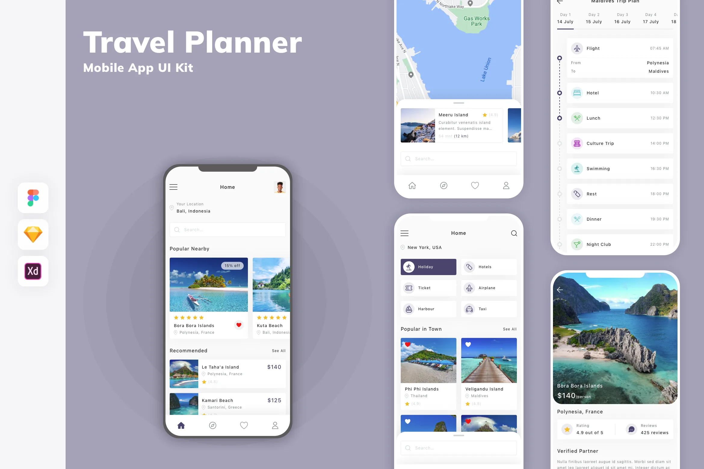 Travel Planner Mobile App UI Kit