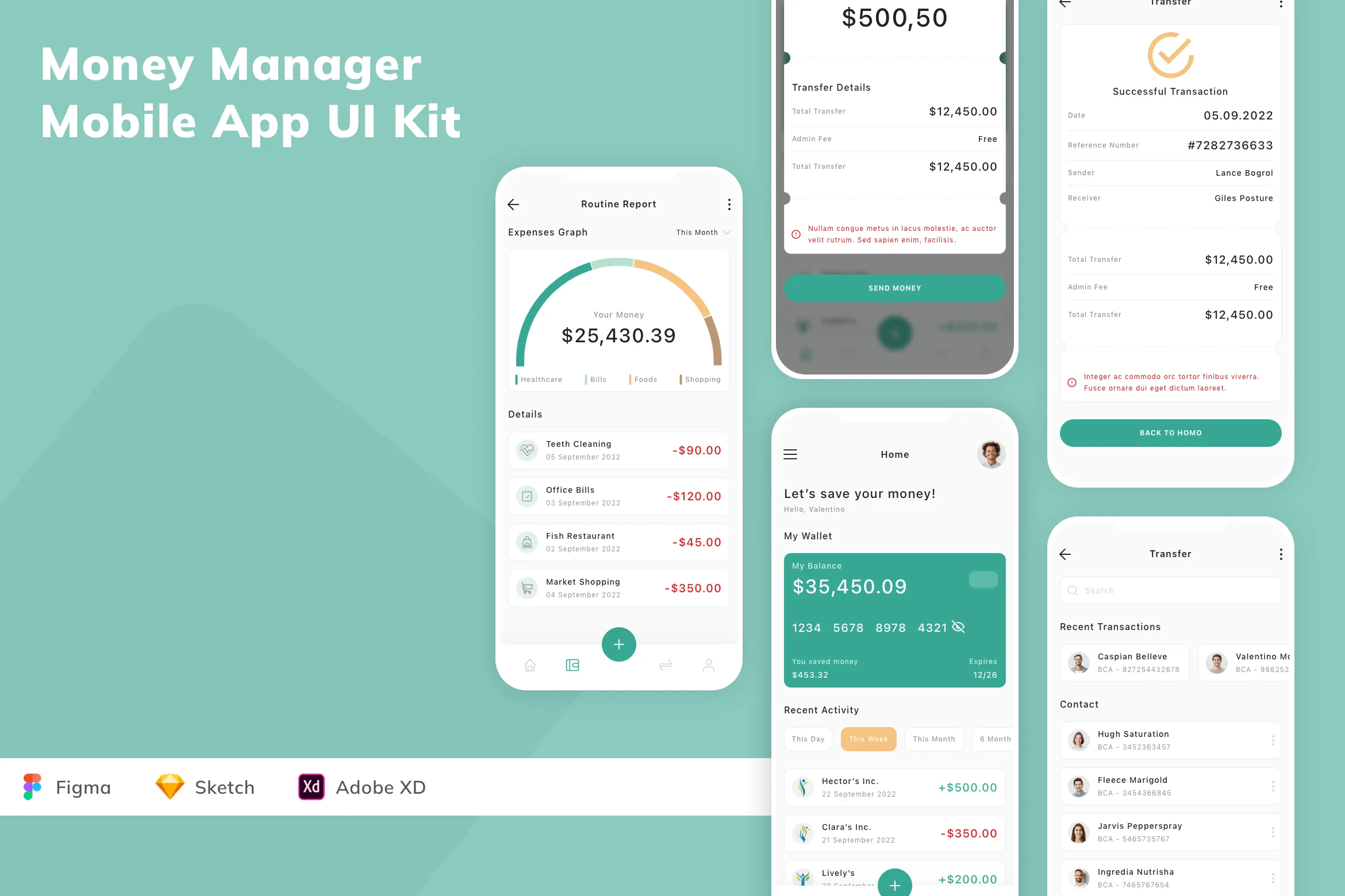Money Manager Mobile App UI Kit