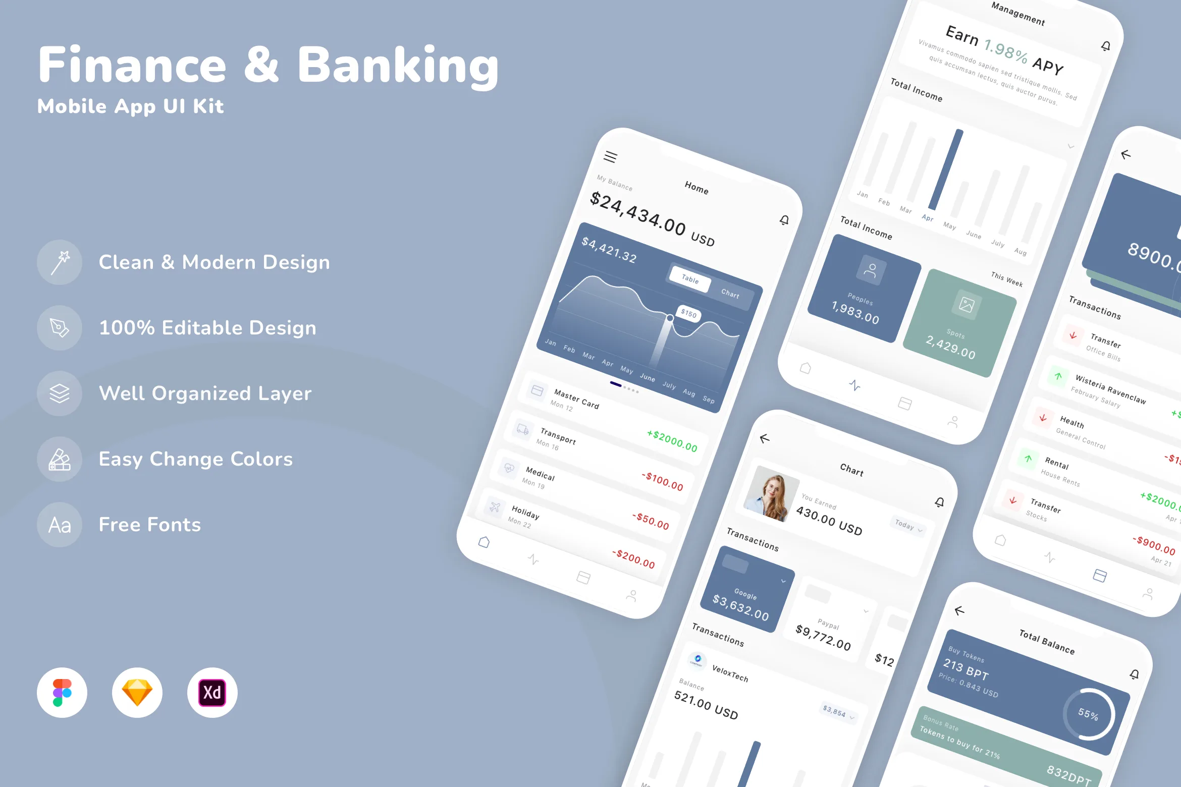 Finance & Banking Mobile App UI Kit