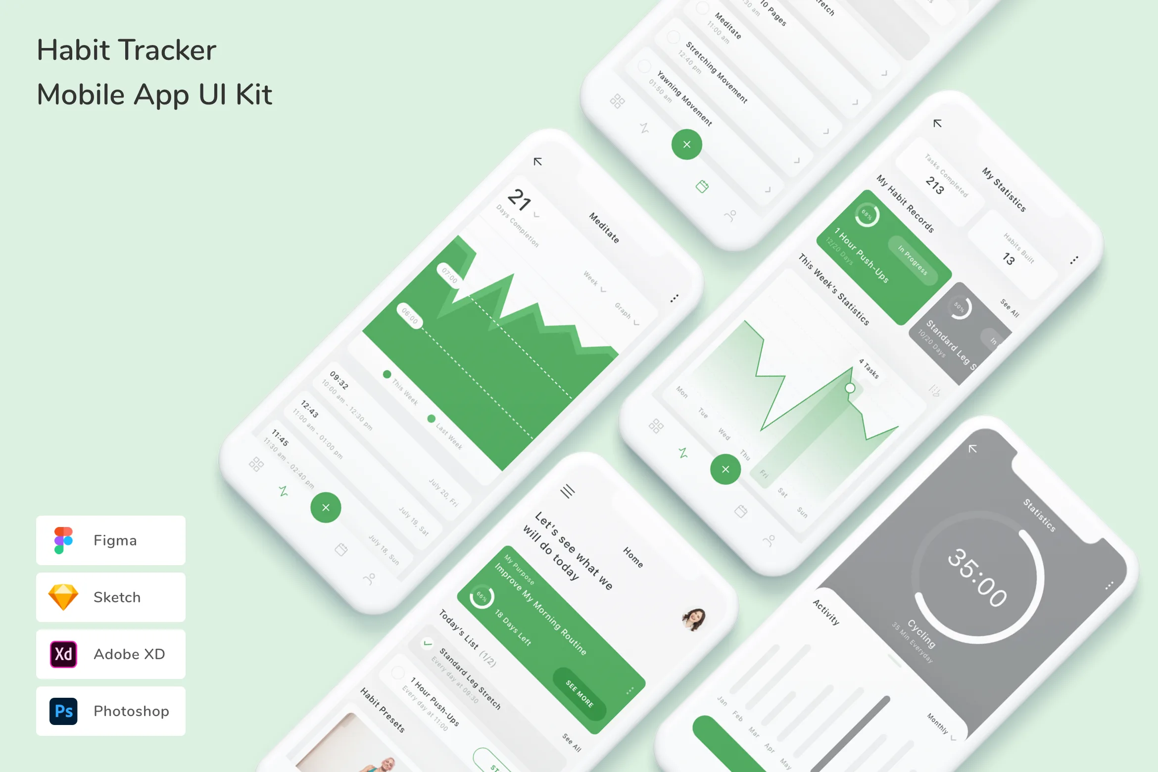 Habit Tracker Mobile App UI Kit