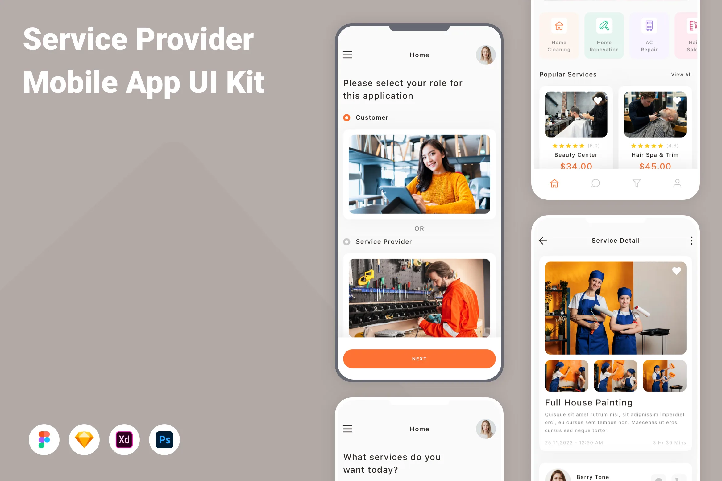 Service Provider Mobile App UI Kit