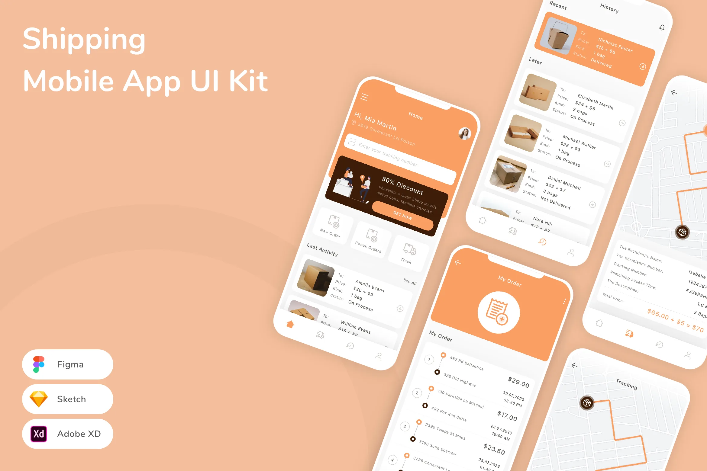 Shipping Mobile App UI Kit