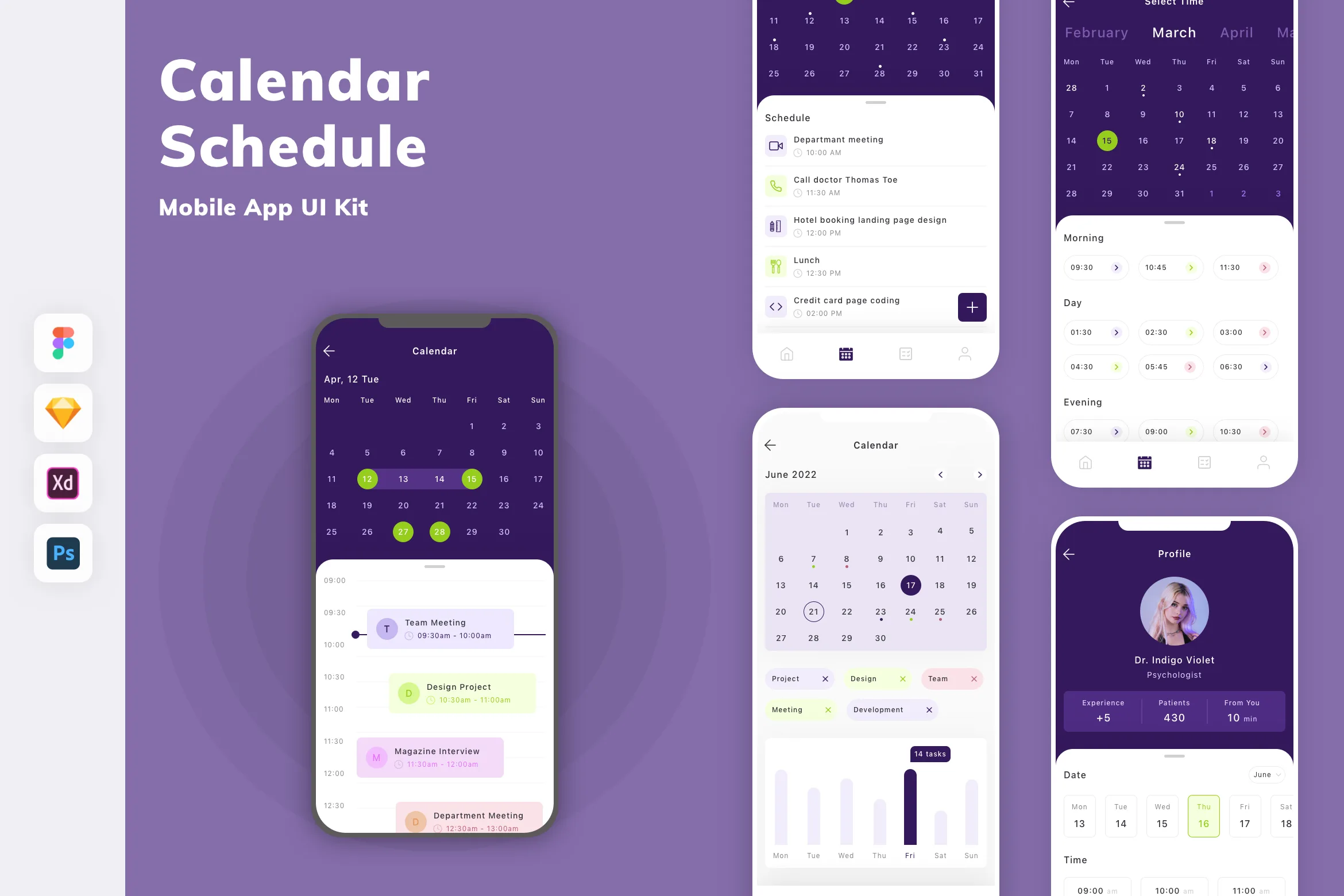 Calendar & Schedule Mobile App UI Kit