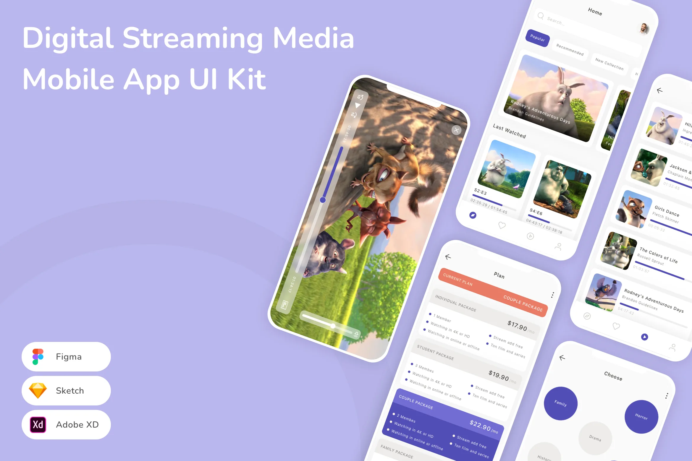 Digital Streaming Media Mobile UI Kit