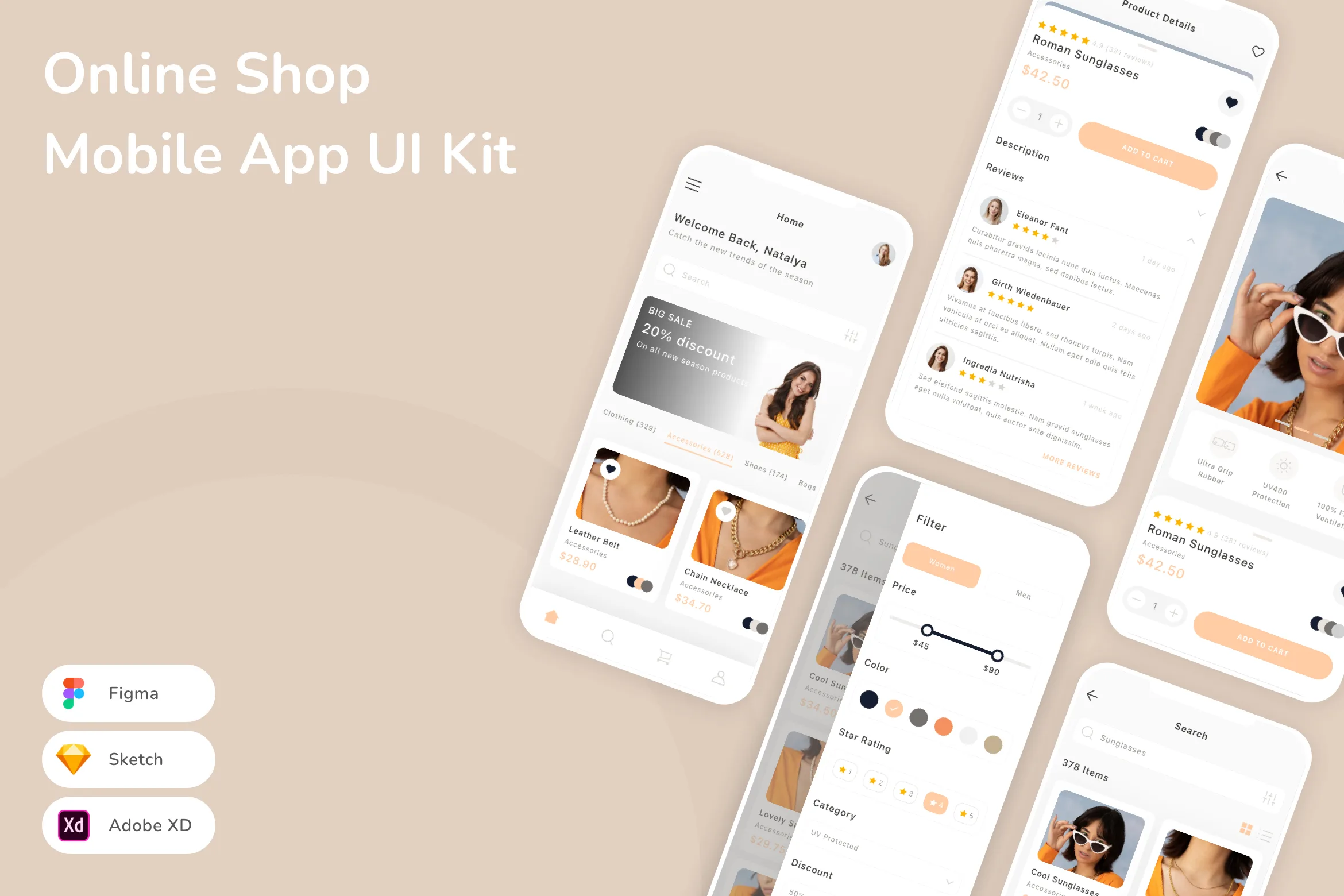 Online Shop Mobile App UI Kit for Figma, Sketch & XD | UIworkshop