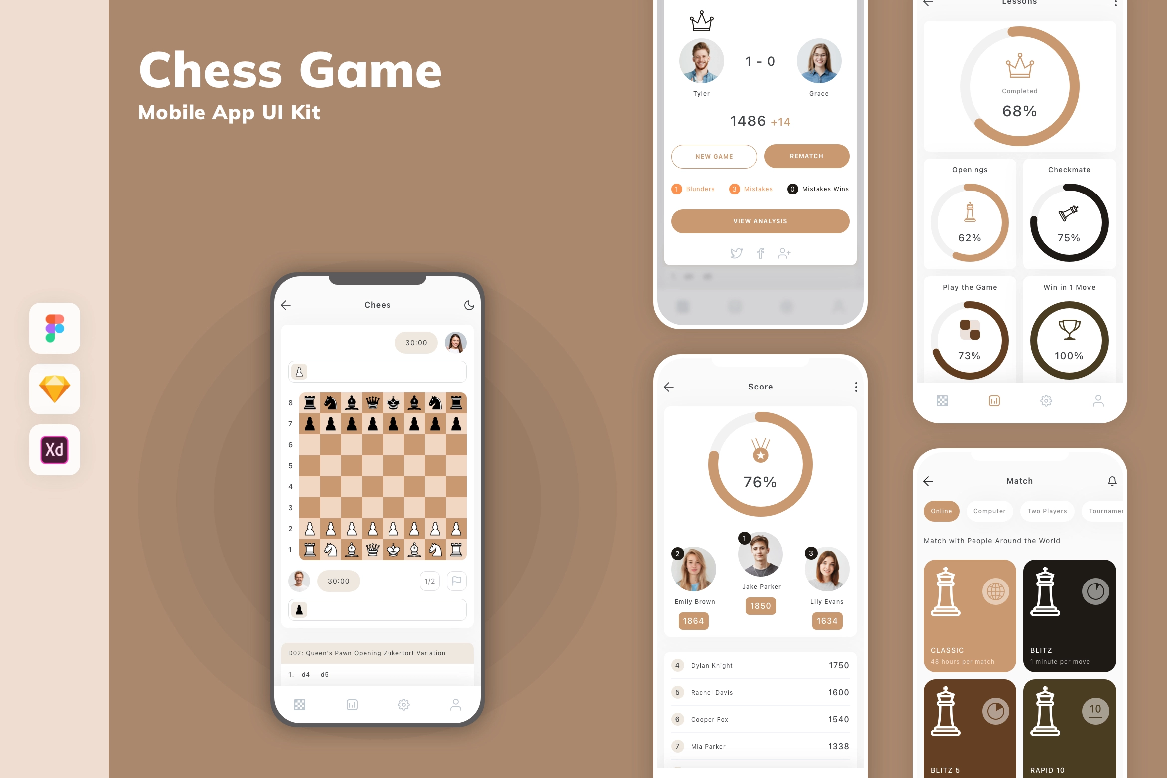 Chess Game Mobile App UI Kit