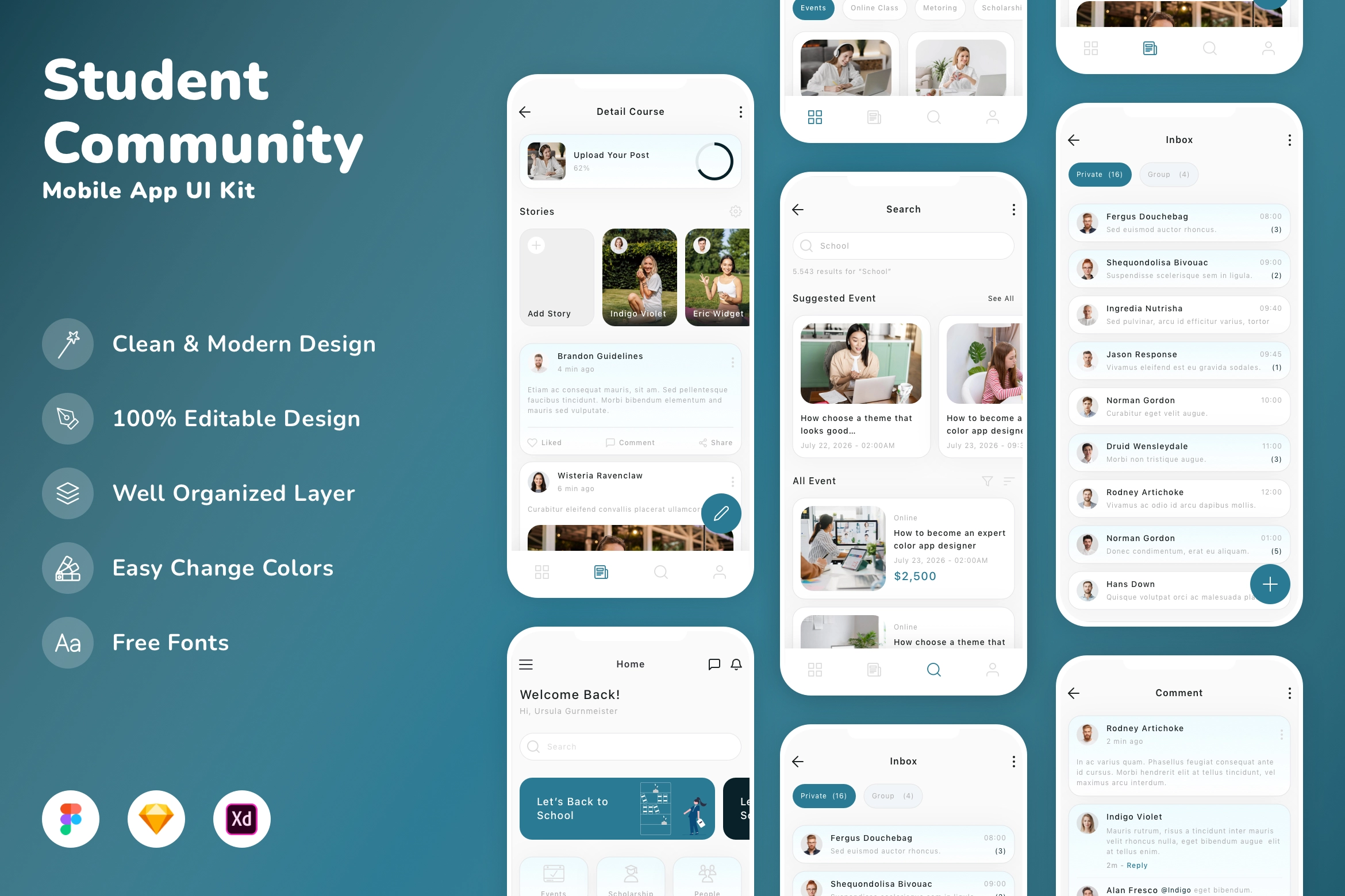 Student Community Mobile App UI Kit