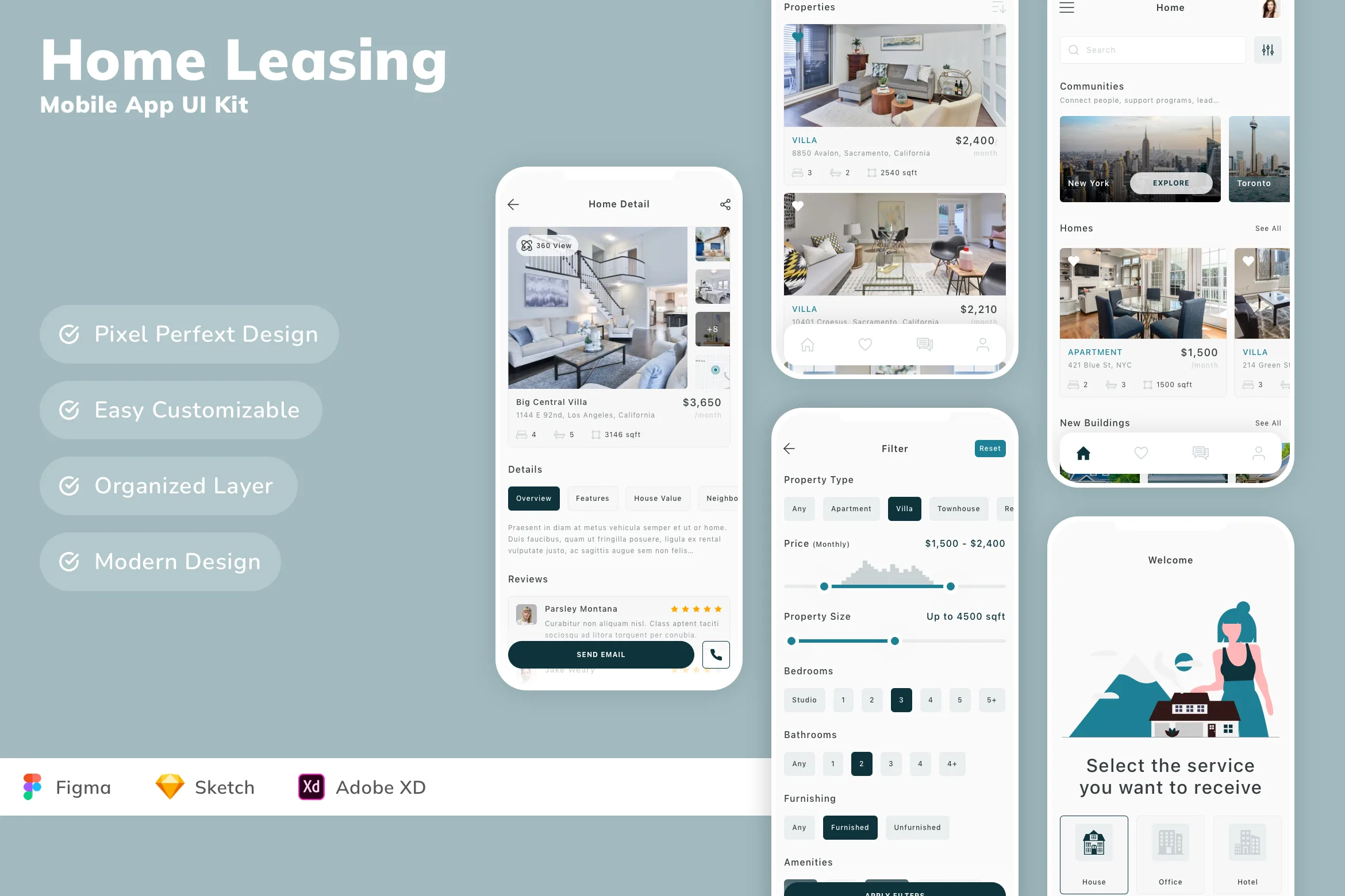 Home Leasing Mobile App UI Kit