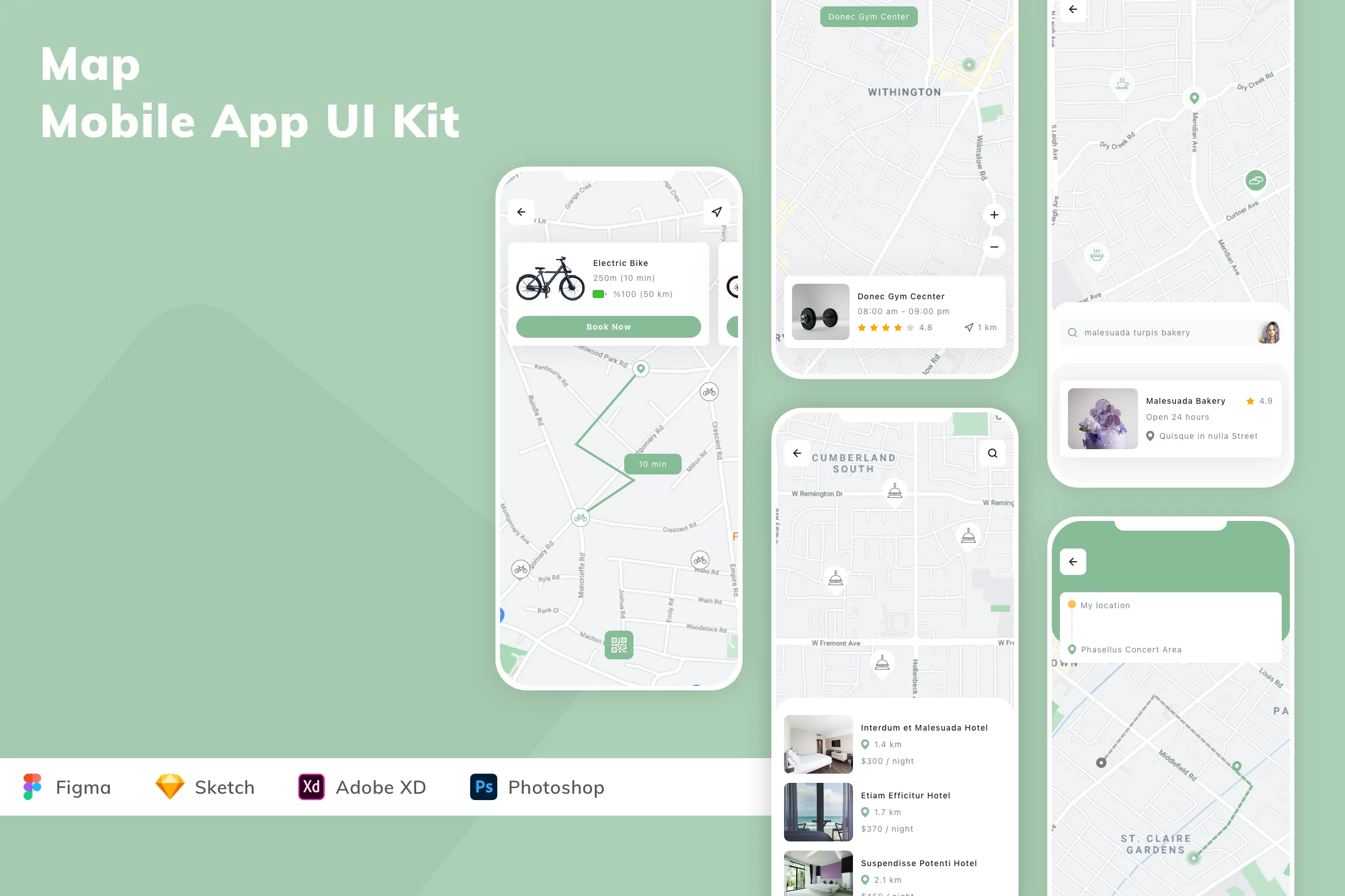 Map Mobile App UI Kit