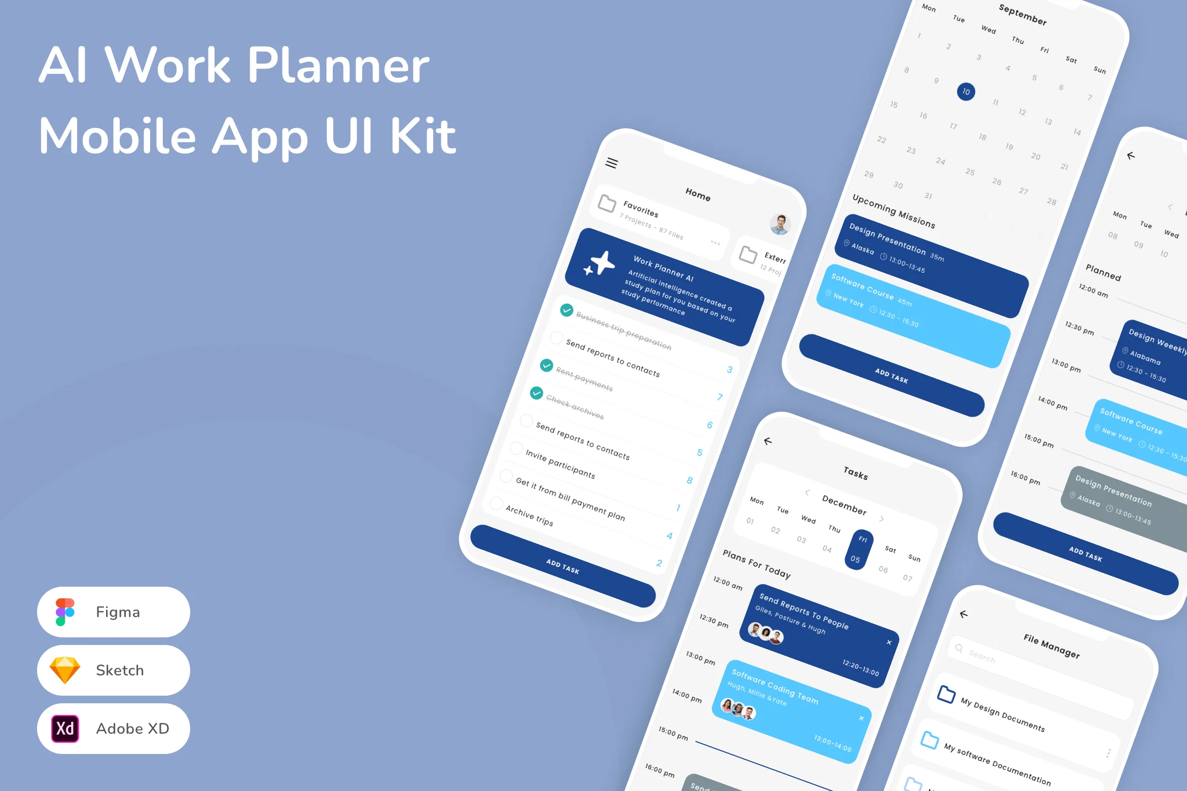 AI Work Planner Mobile App UI Kit