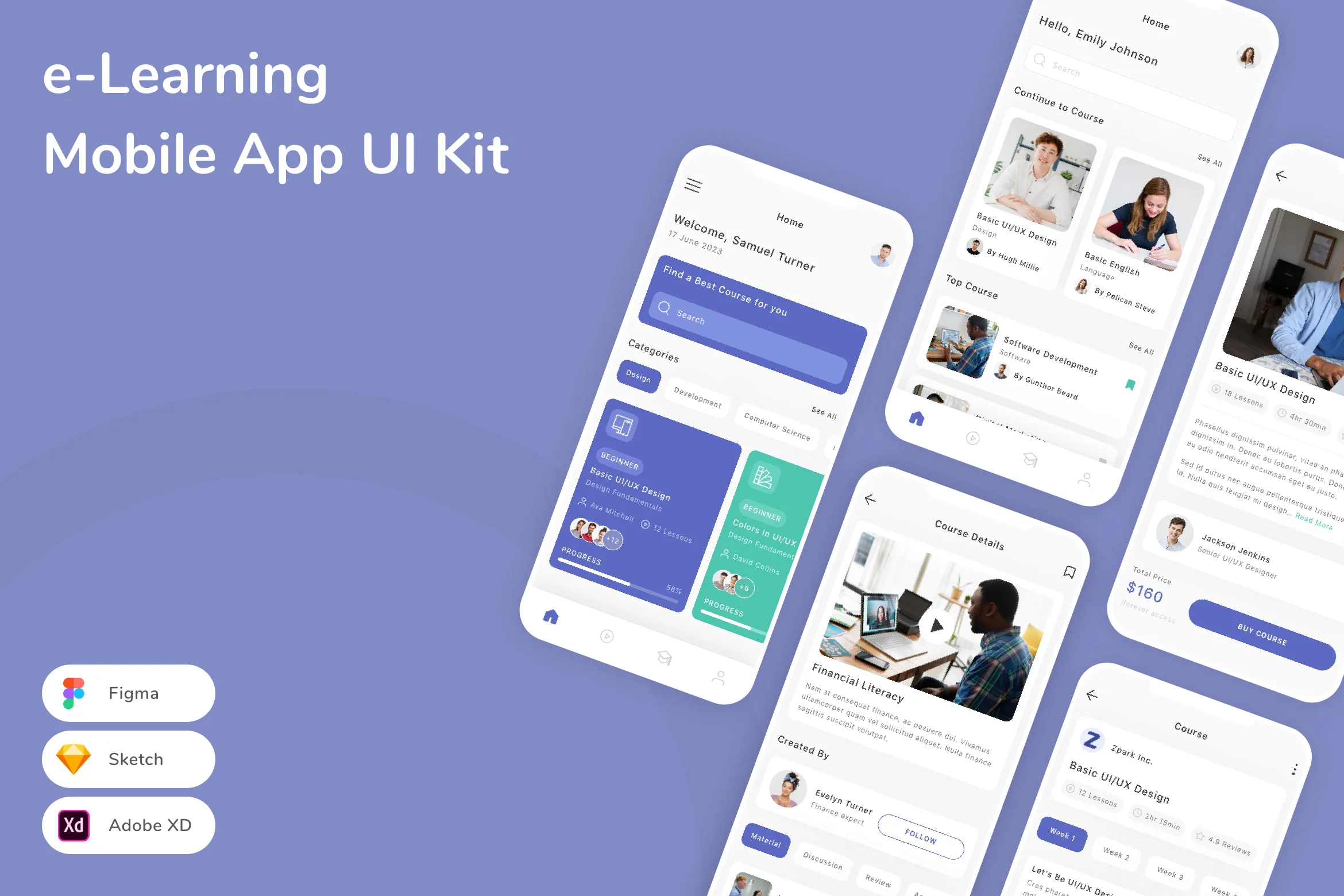 e-Learning Mobile App UI Kit