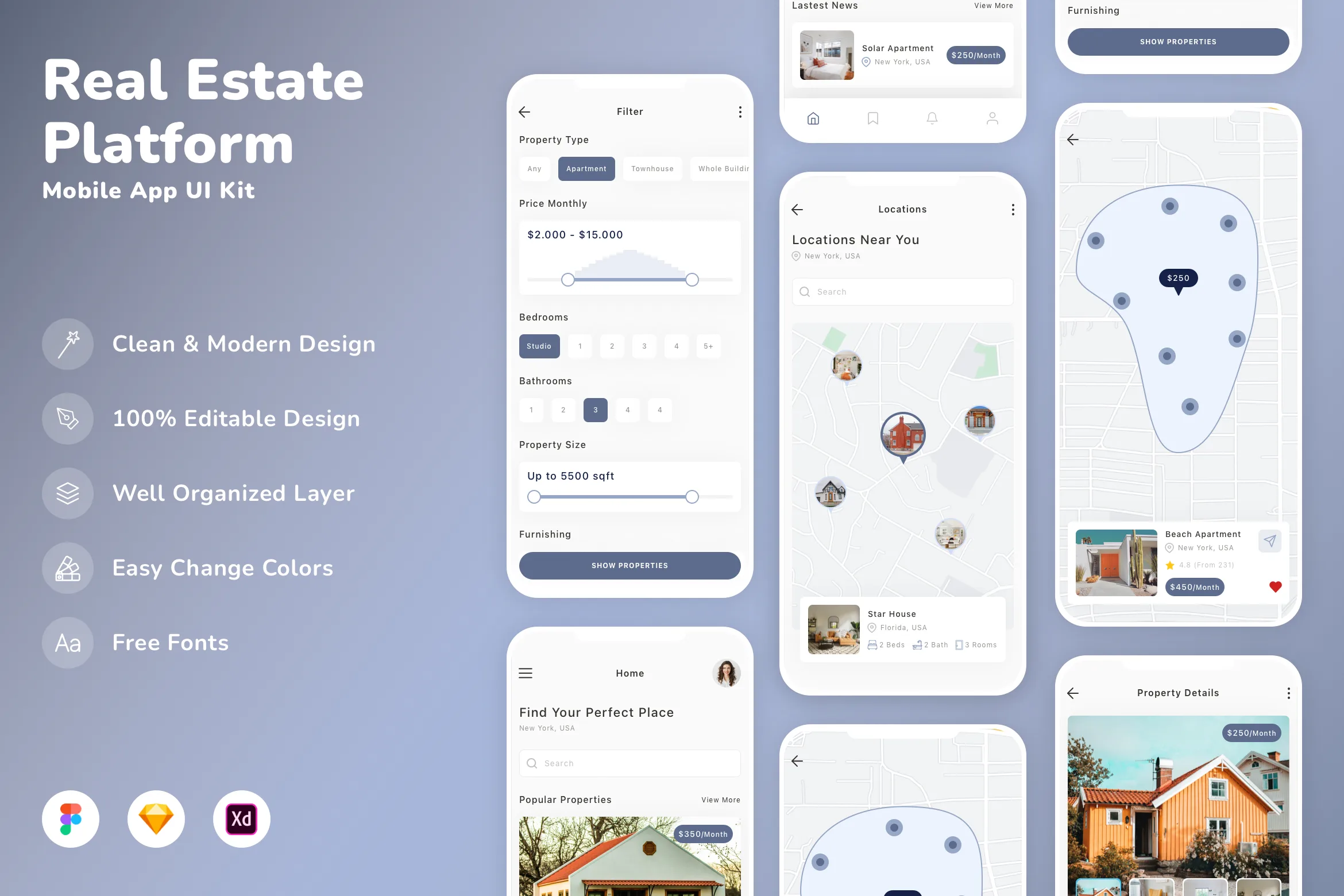 Real Estate Platform Mobile App UI Kit