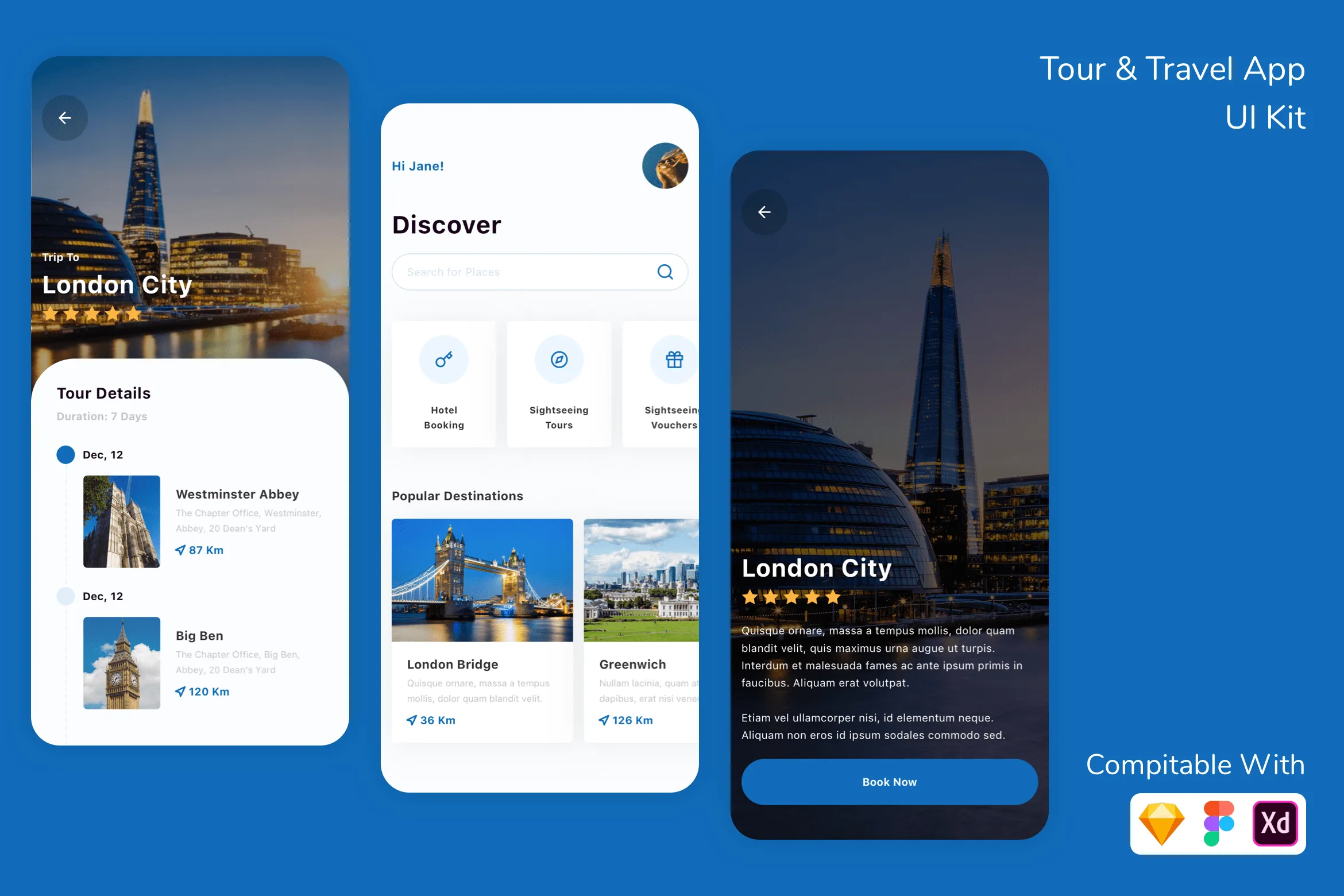 Tour & Travel App UI Kit for Figma, Sketch & XD | UIworkshop