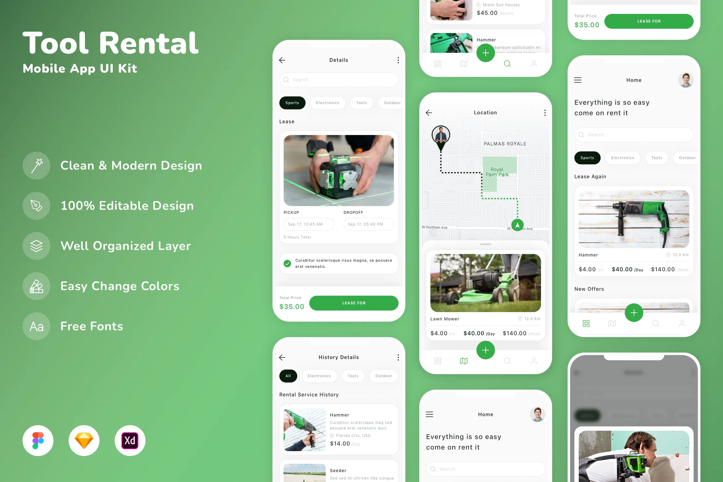 Tool Rental Mobile App UI Kit