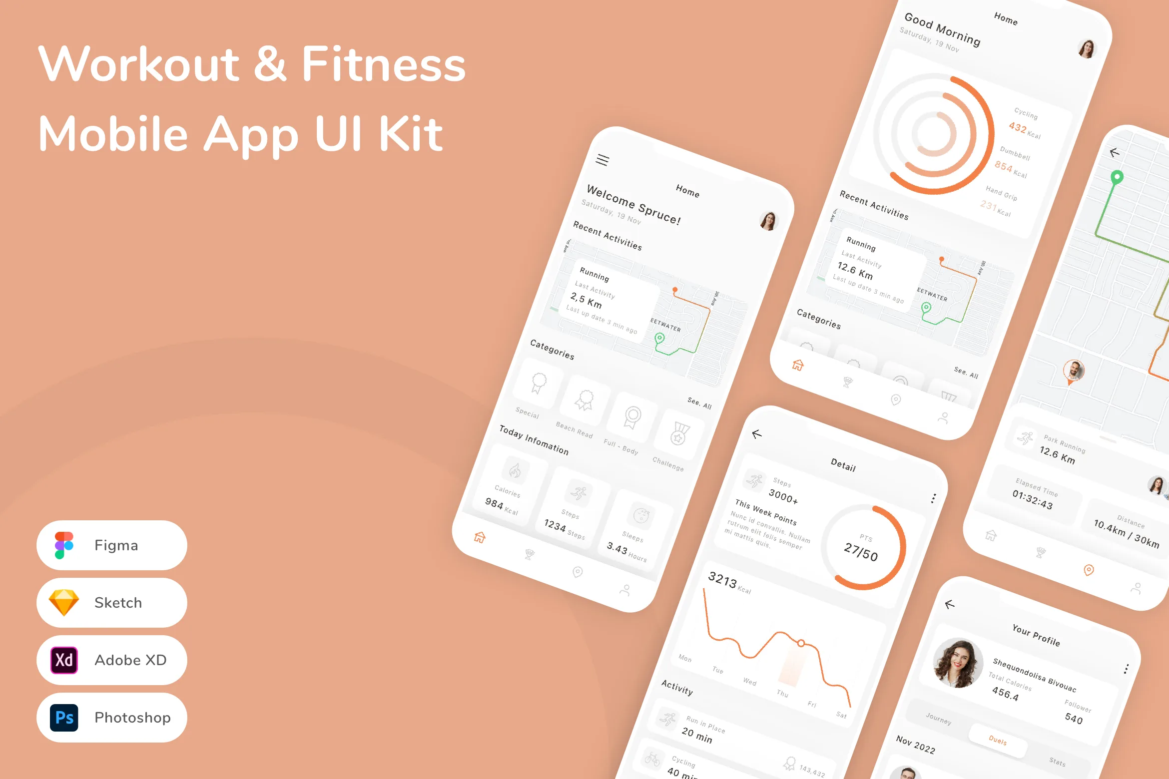 Workout & Fitness Mobile App UI Kit