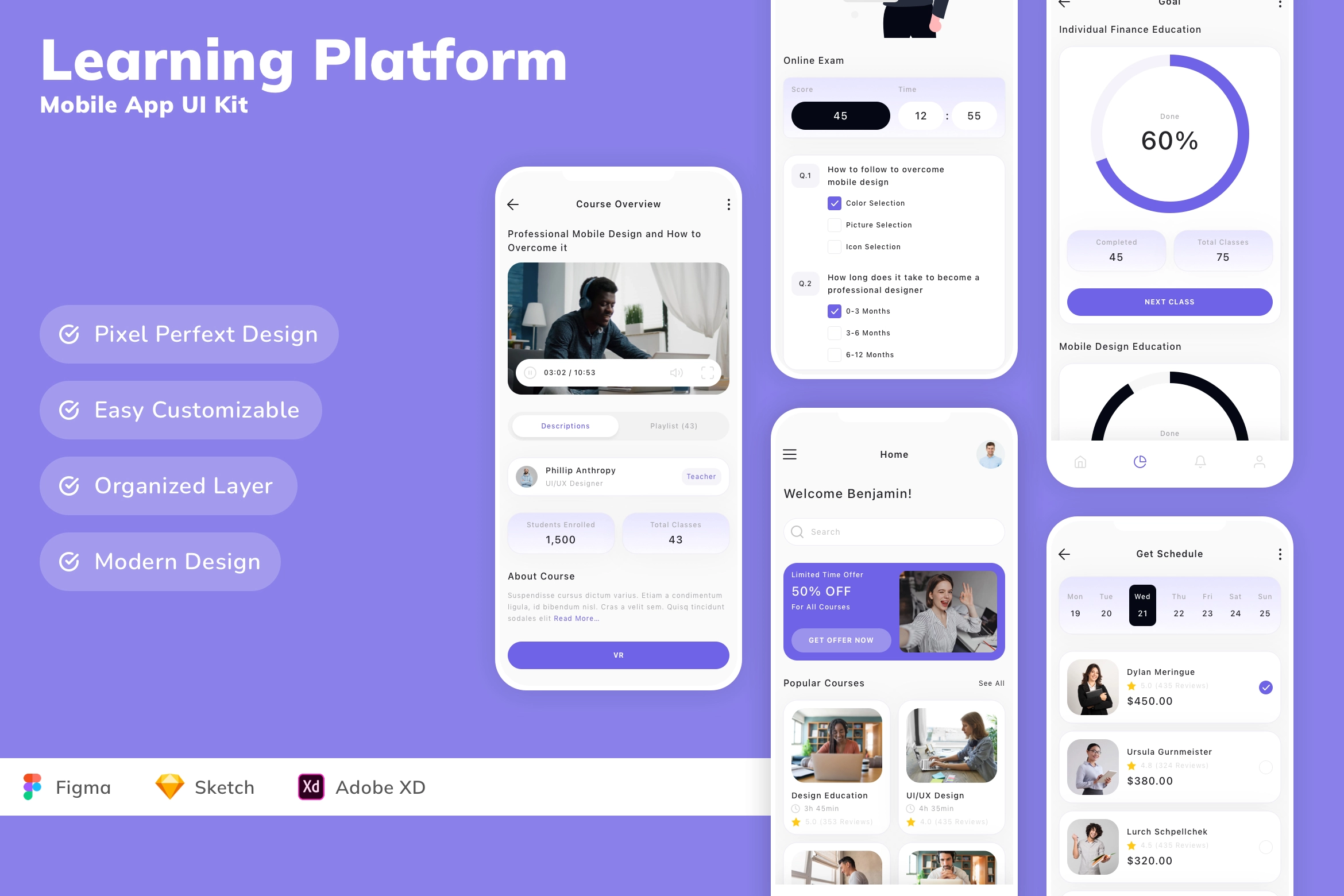 Learning Platform Mobile App UI Kit