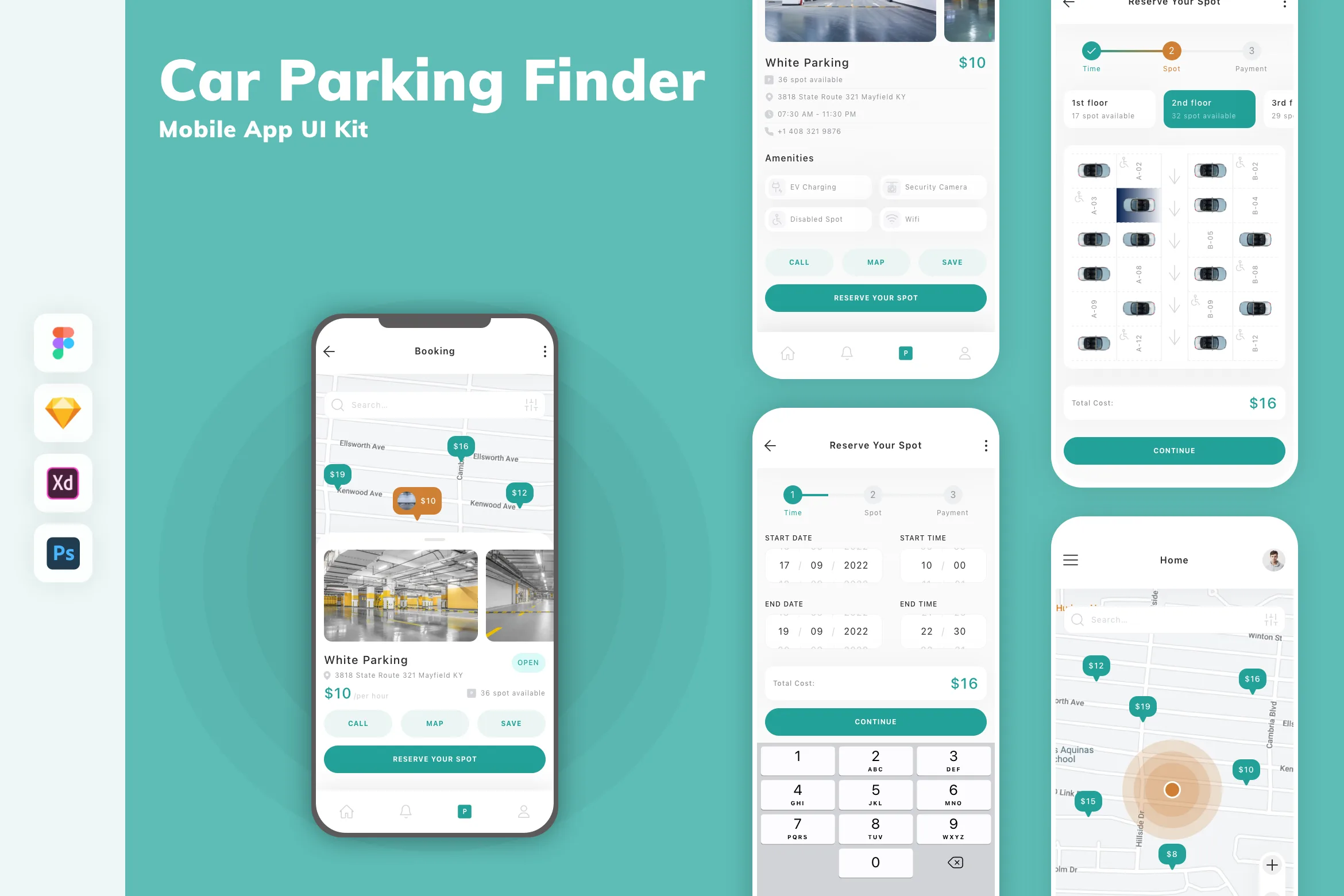 Car Parking Finder Mobile App UI Kit