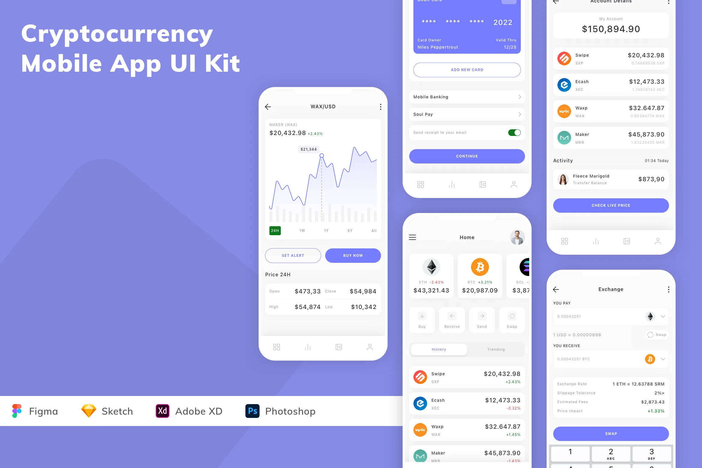 Cryptocurrency Mobile App UI Kit