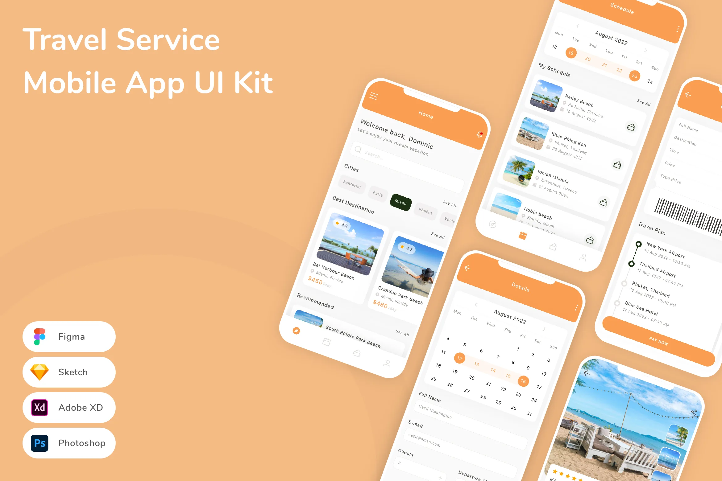 Travel Service Mobile App UI Kit