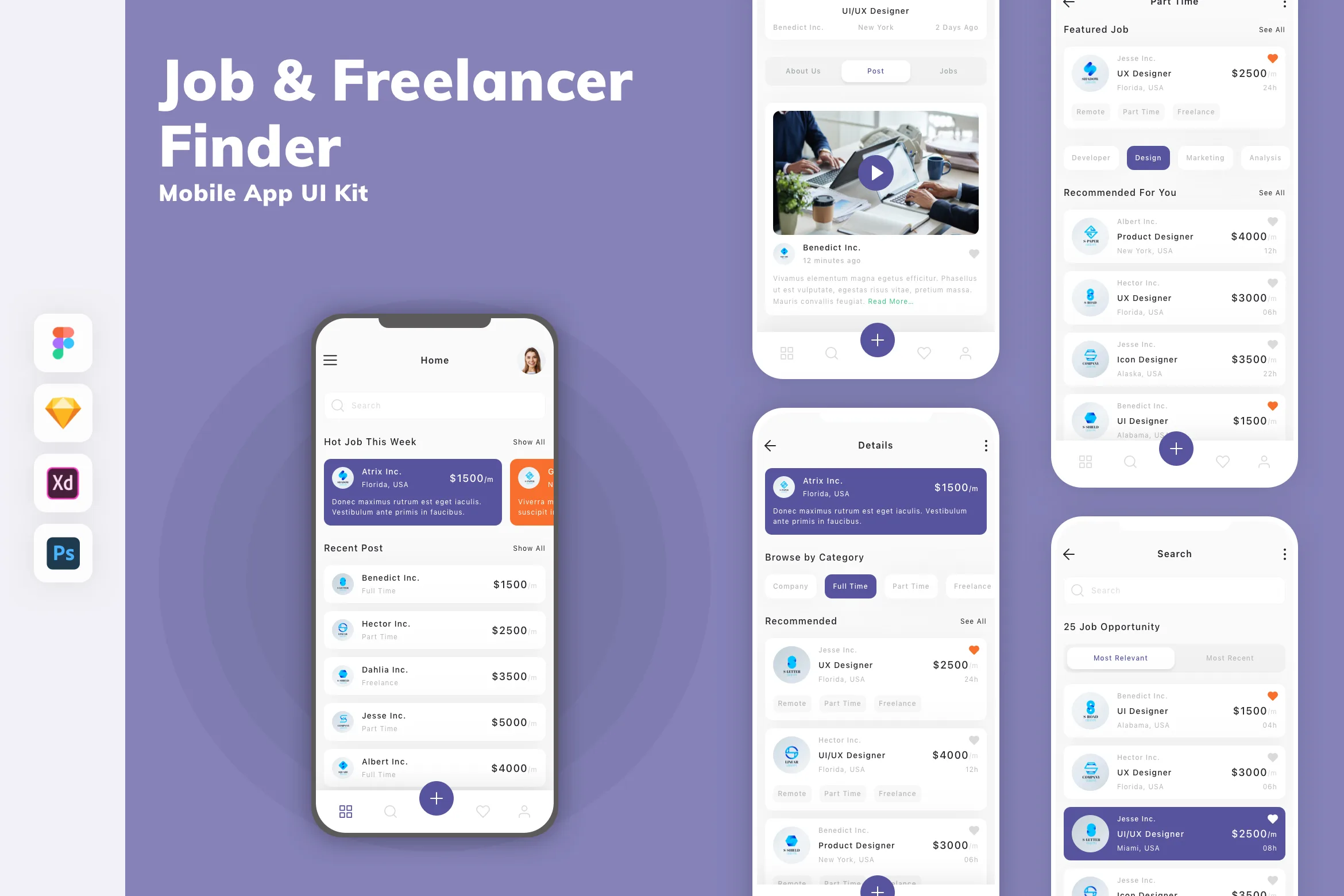Job & Freelancer Finder Mobile App UI Kit