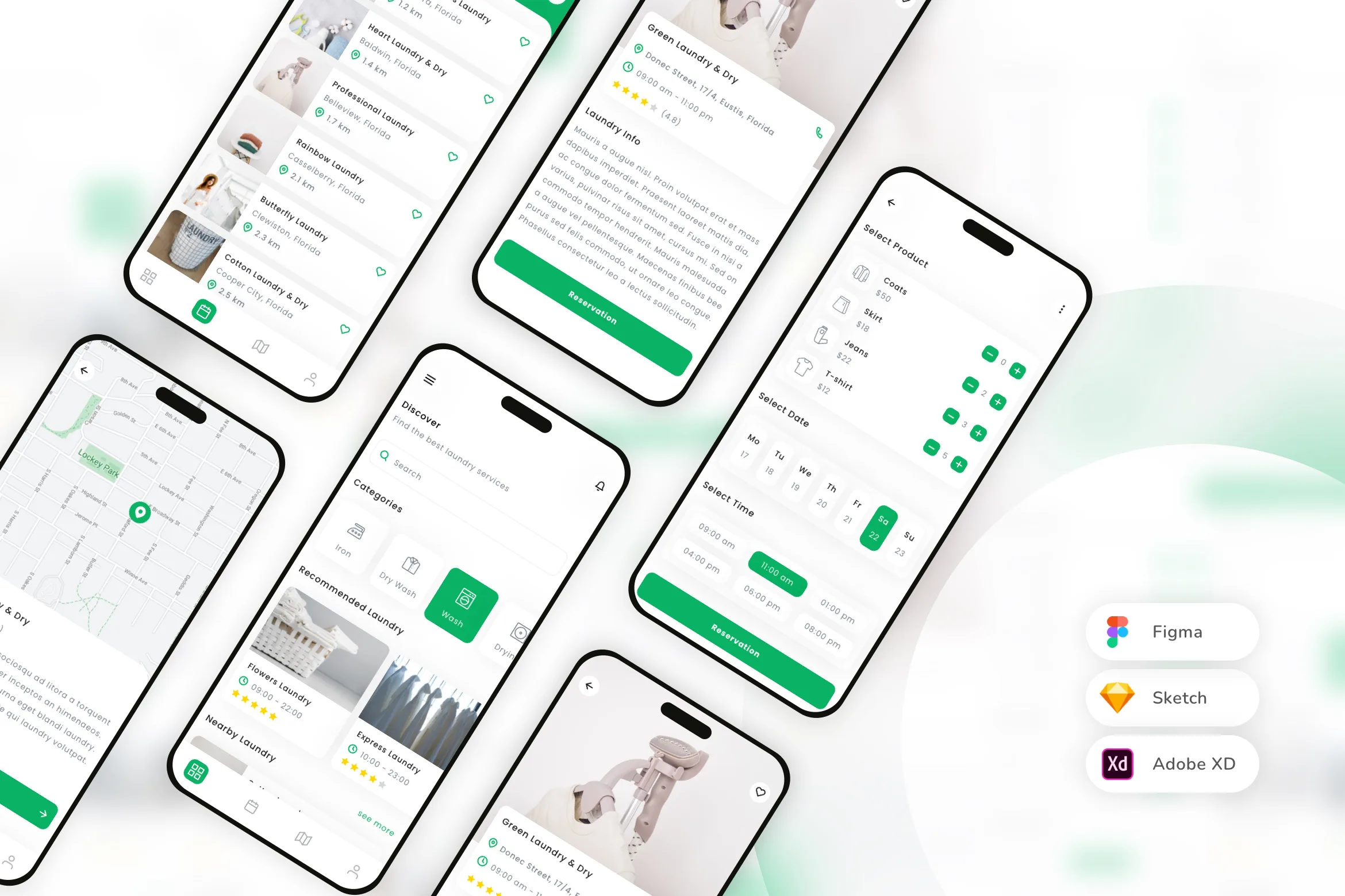 Laundry Services Reservation Mobile App UI Kit
