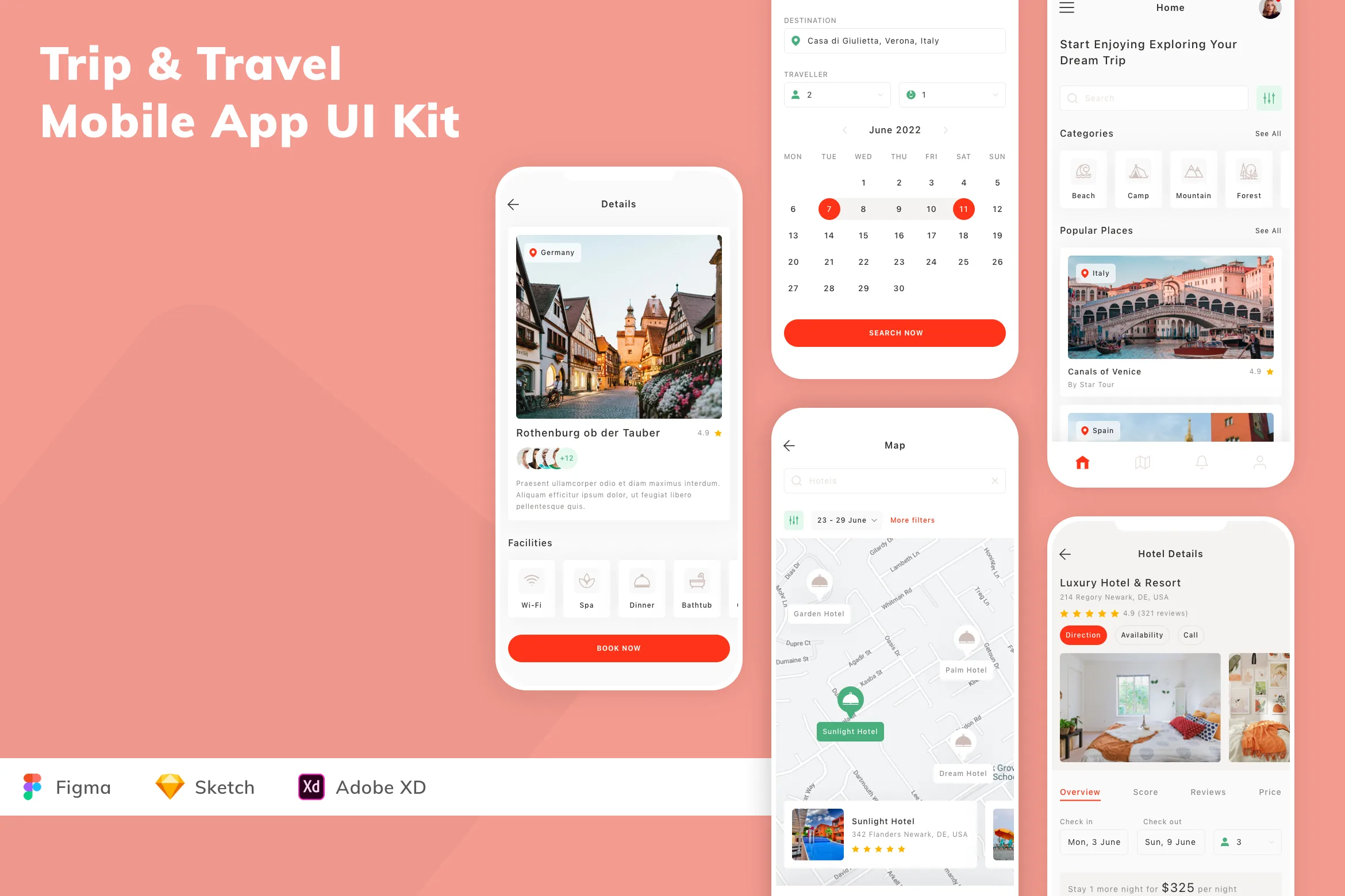 Trip & Travel Mobile App UI Kit
