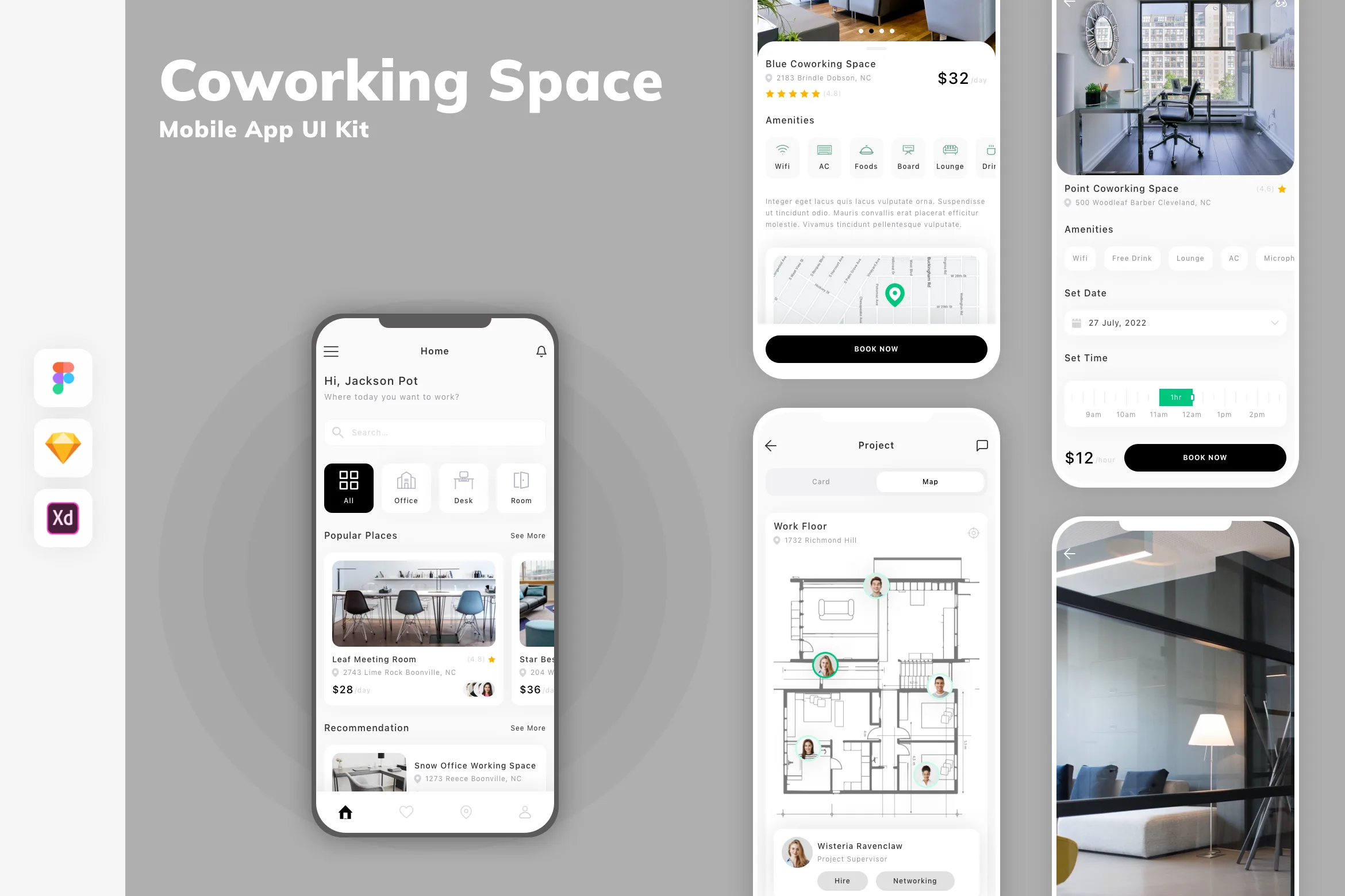 Coworking Space Mobile App UI Kit