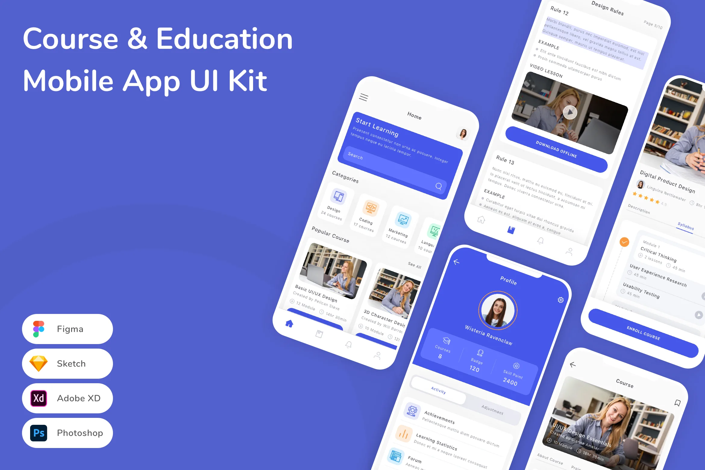 Course & Education Mobile App UI Kit