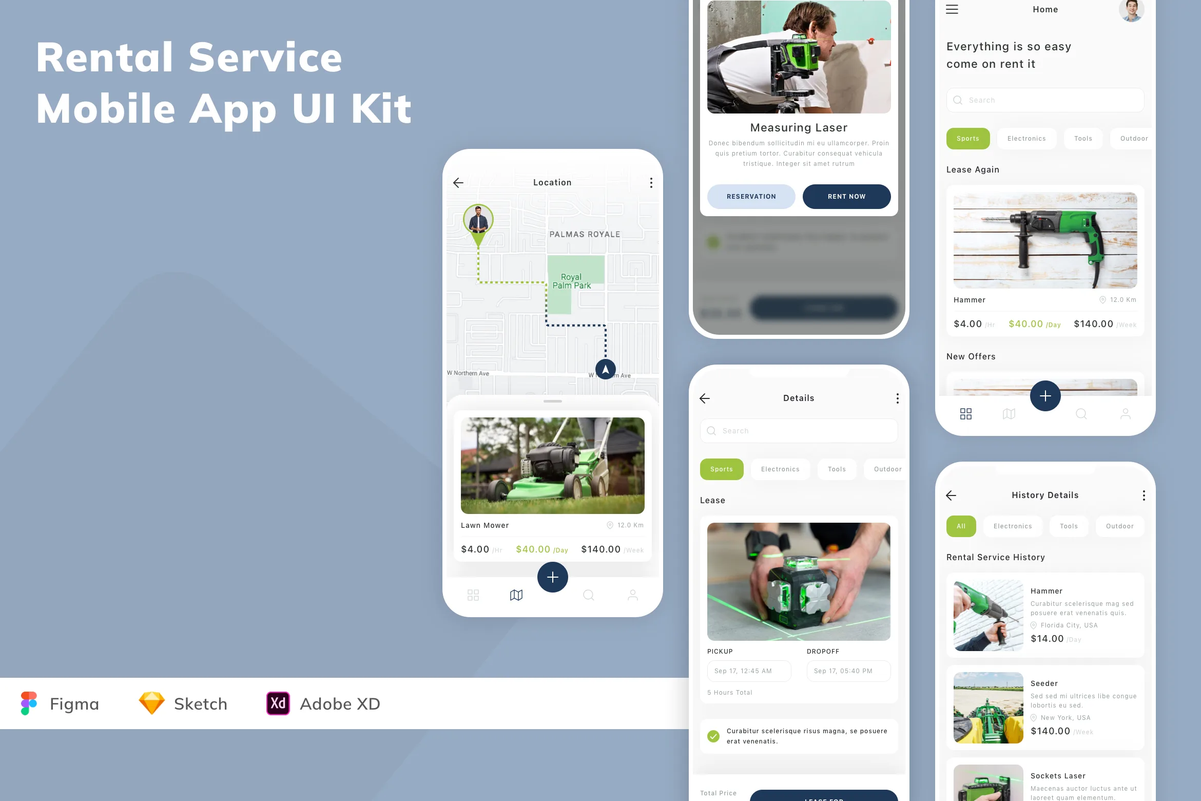 Rental Service Mobile App UI Kit