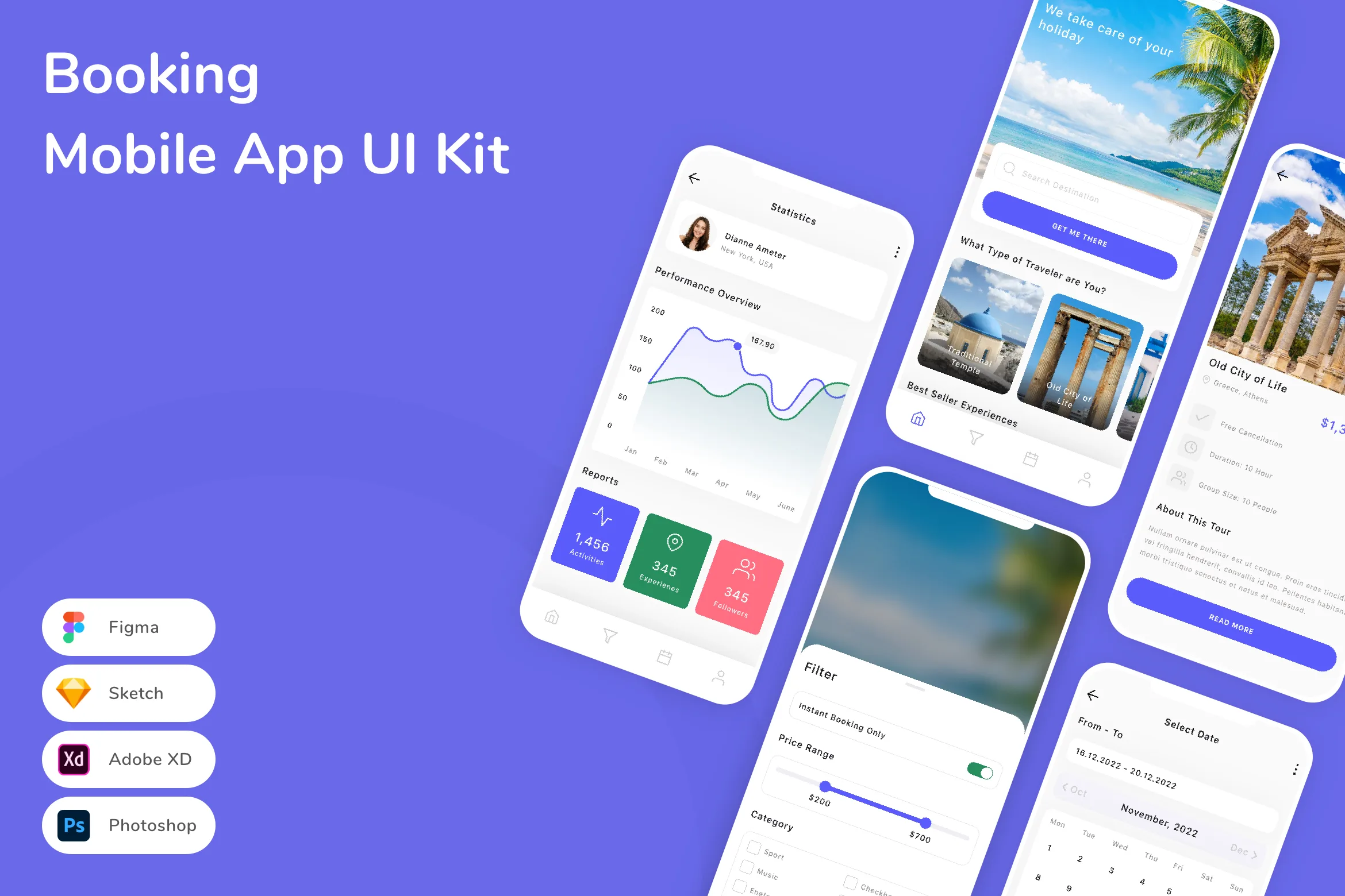 Booking Mobile App UI Kit