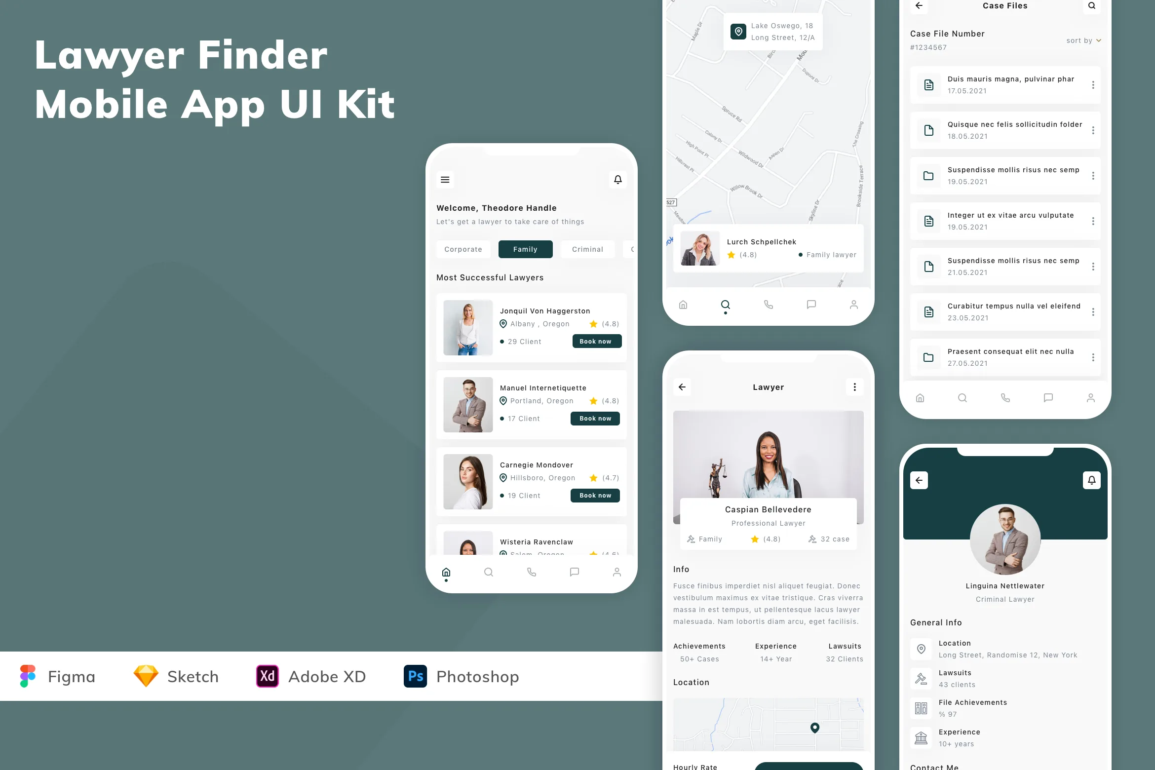 Lawyer Finder Mobile App UI Kit