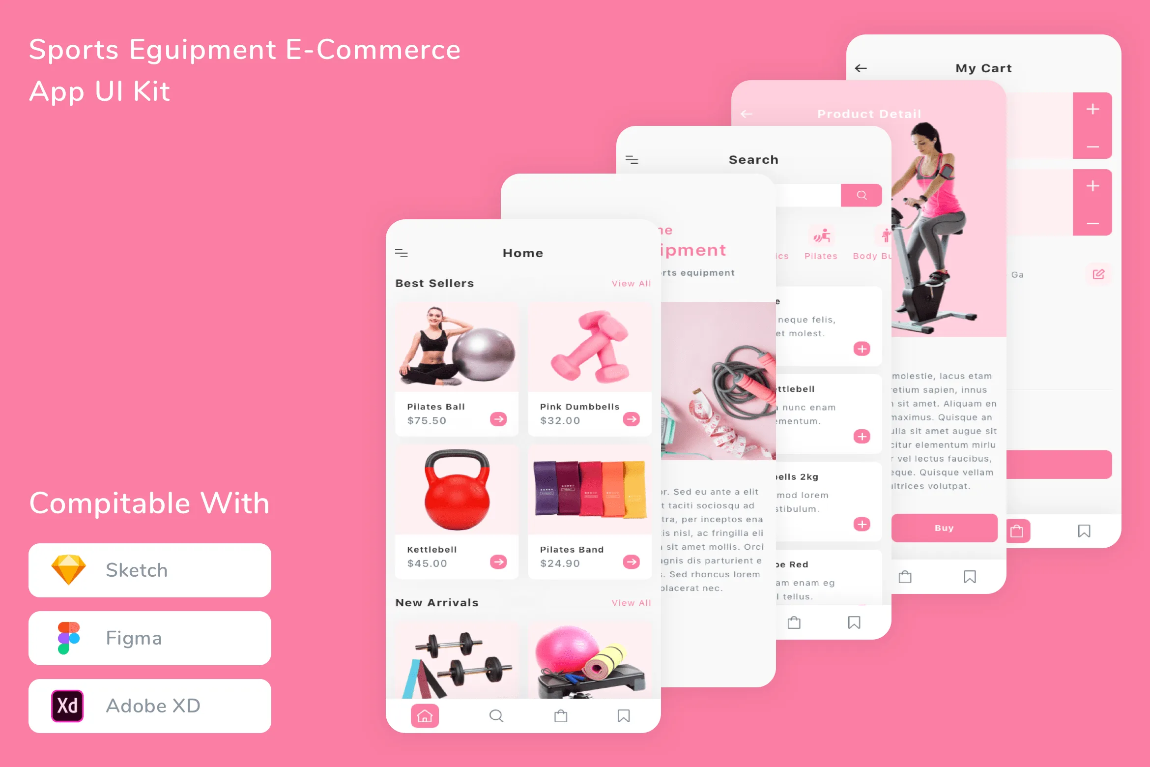 Sports Eguipment E-Commerce App UI Kit