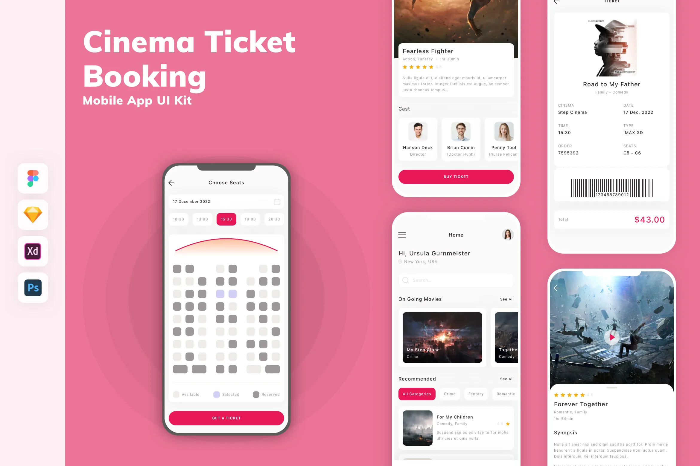Cinema Ticket Booking App UI Kit