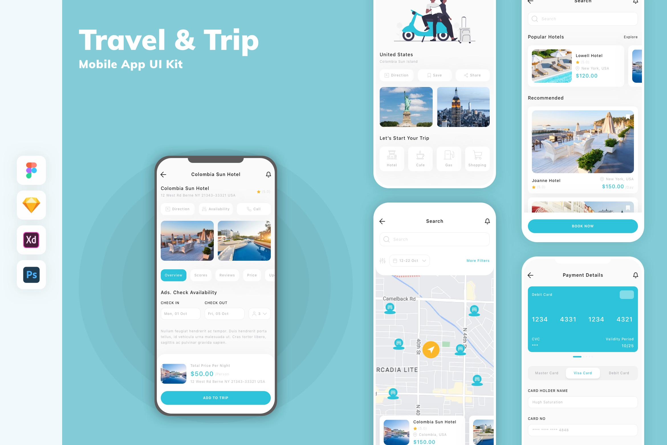 Travel & Trip Mobile App UI Kit