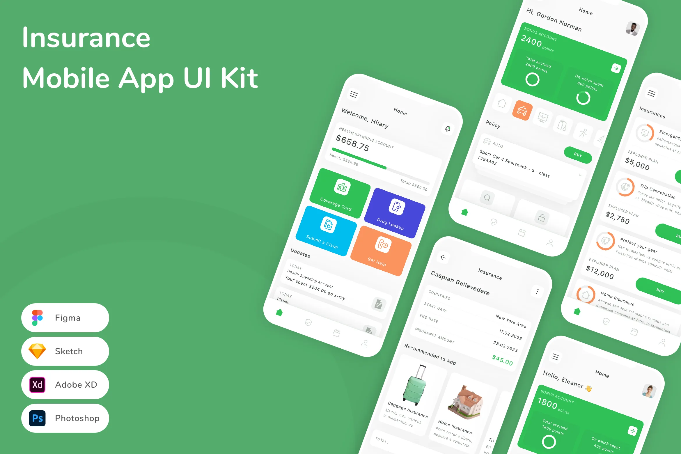 Insurance Mobile App UI Kit