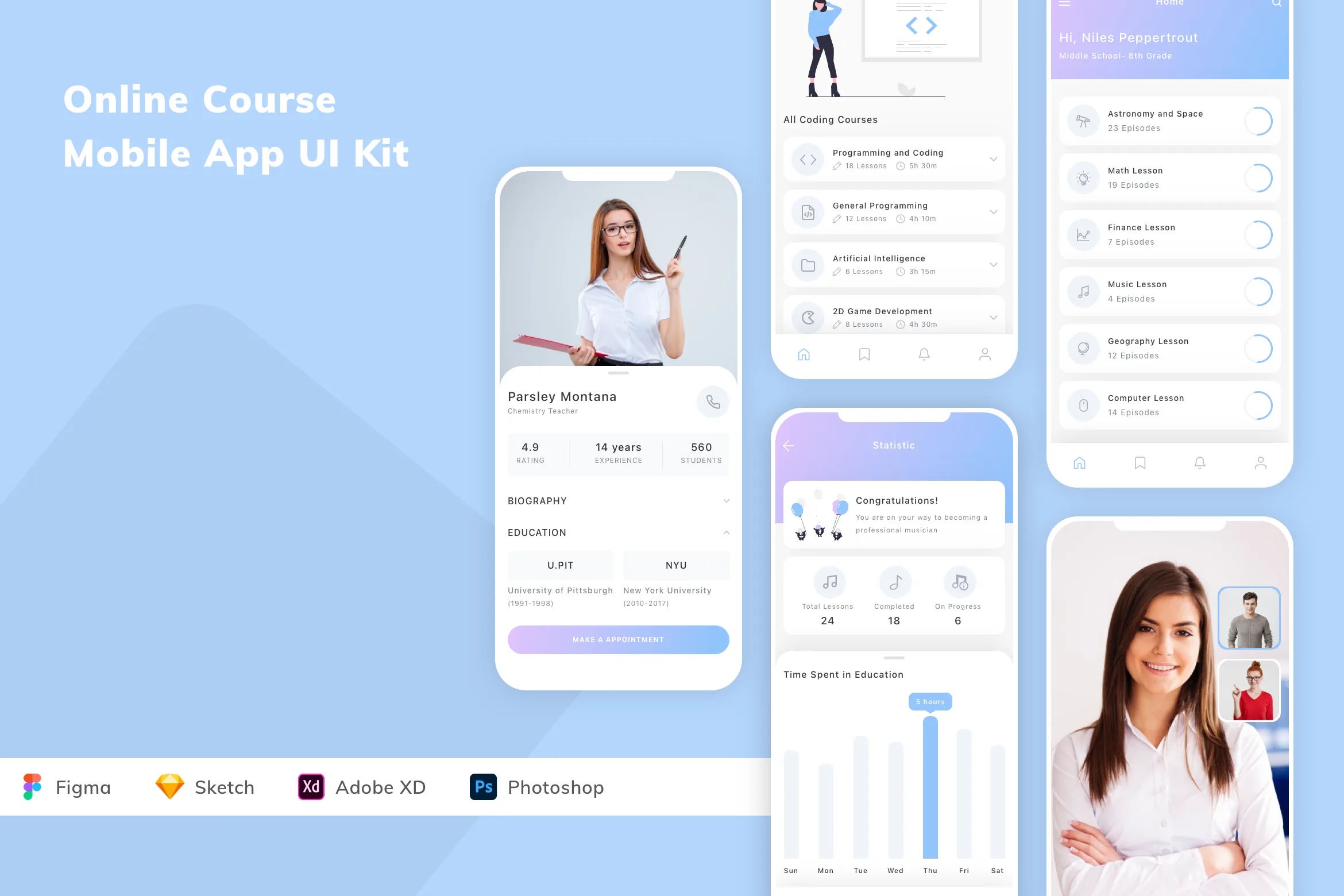 Online Course Mobile App UI Kit