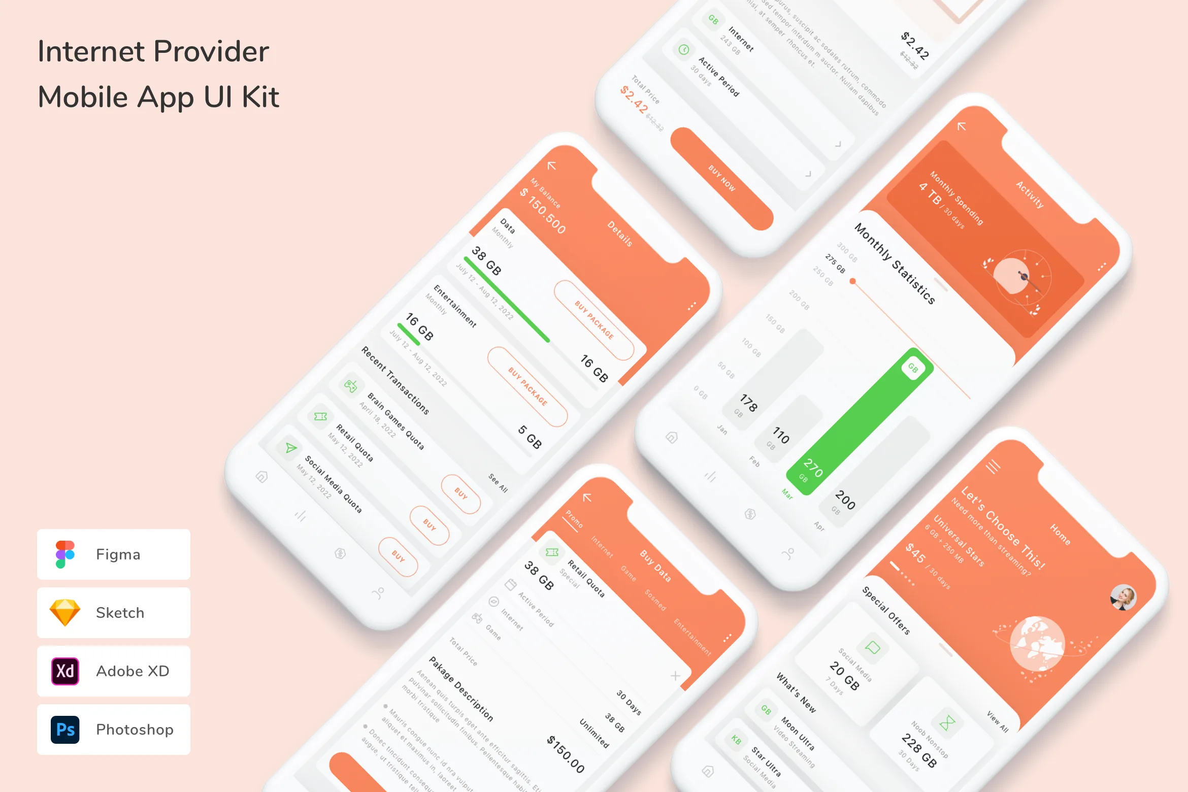 Internet Provider Mobile App UI Kit