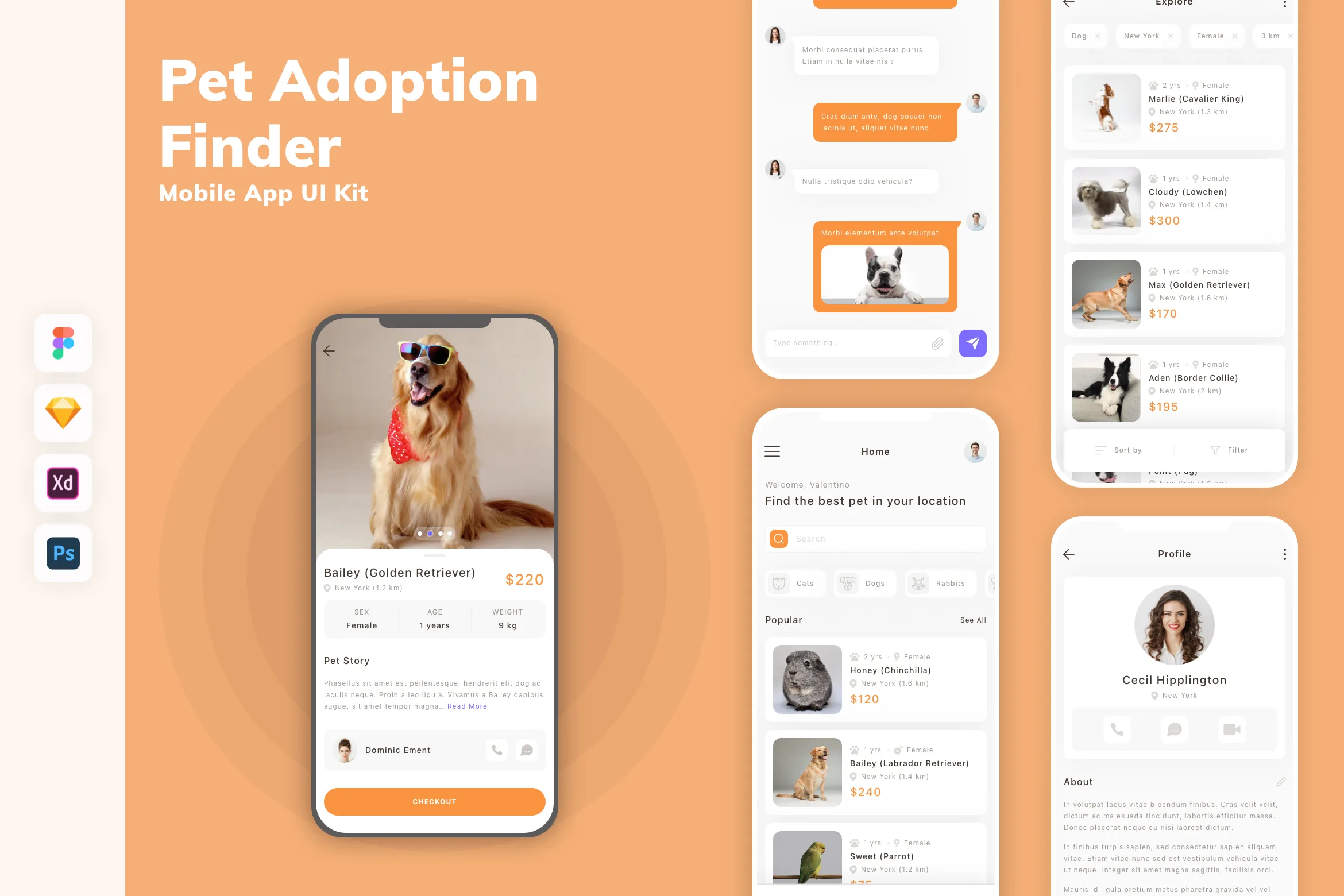 Pet Adoption & Finder Mobile App UI Kit
