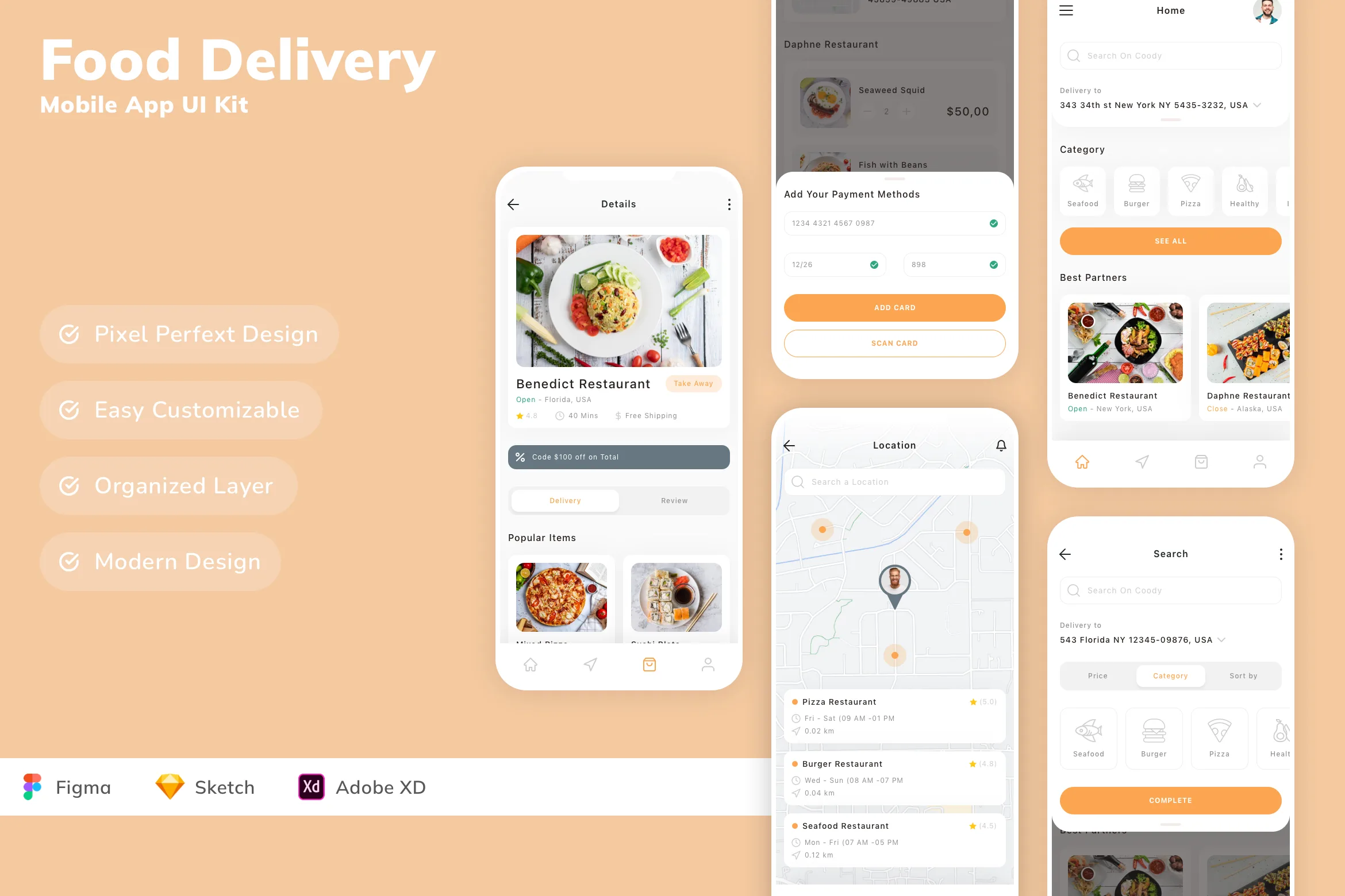 Food Delivery Mobile App UI Kit