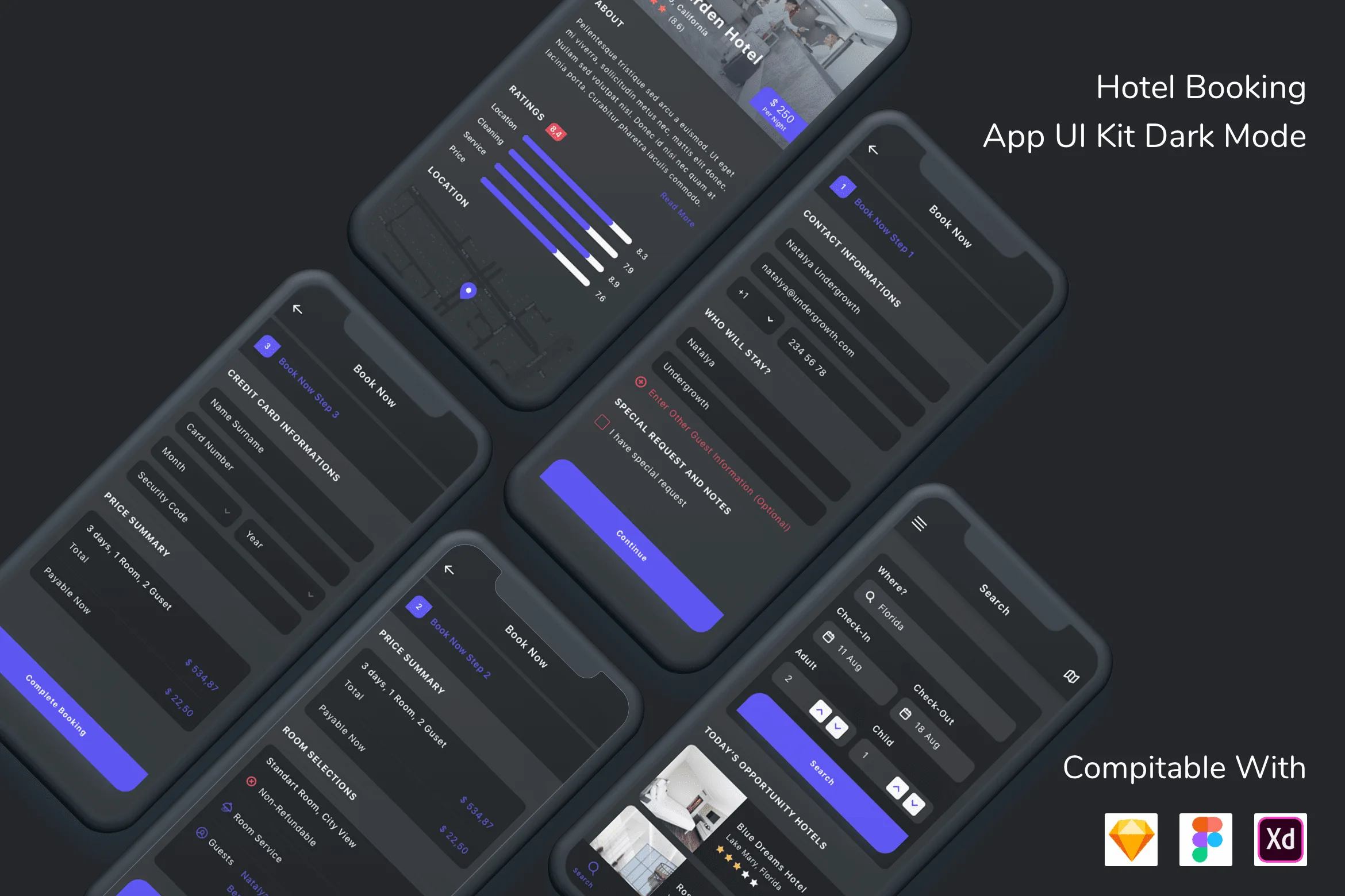 Task Manager App UI Kit Dark Mode