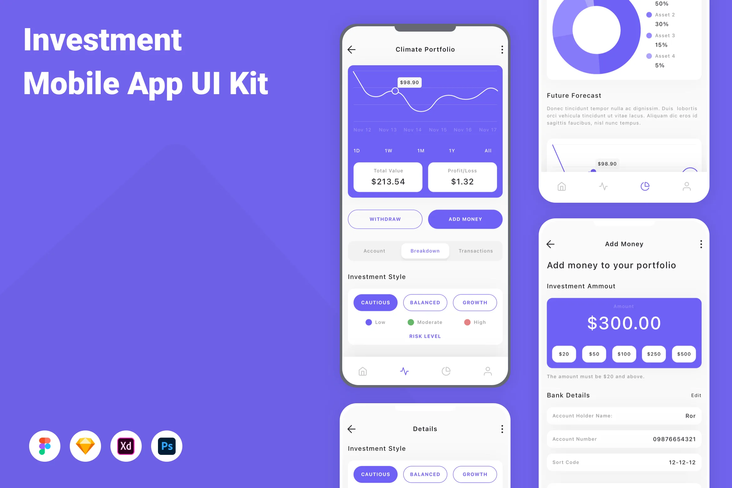 Investment Mobile App UI Kit